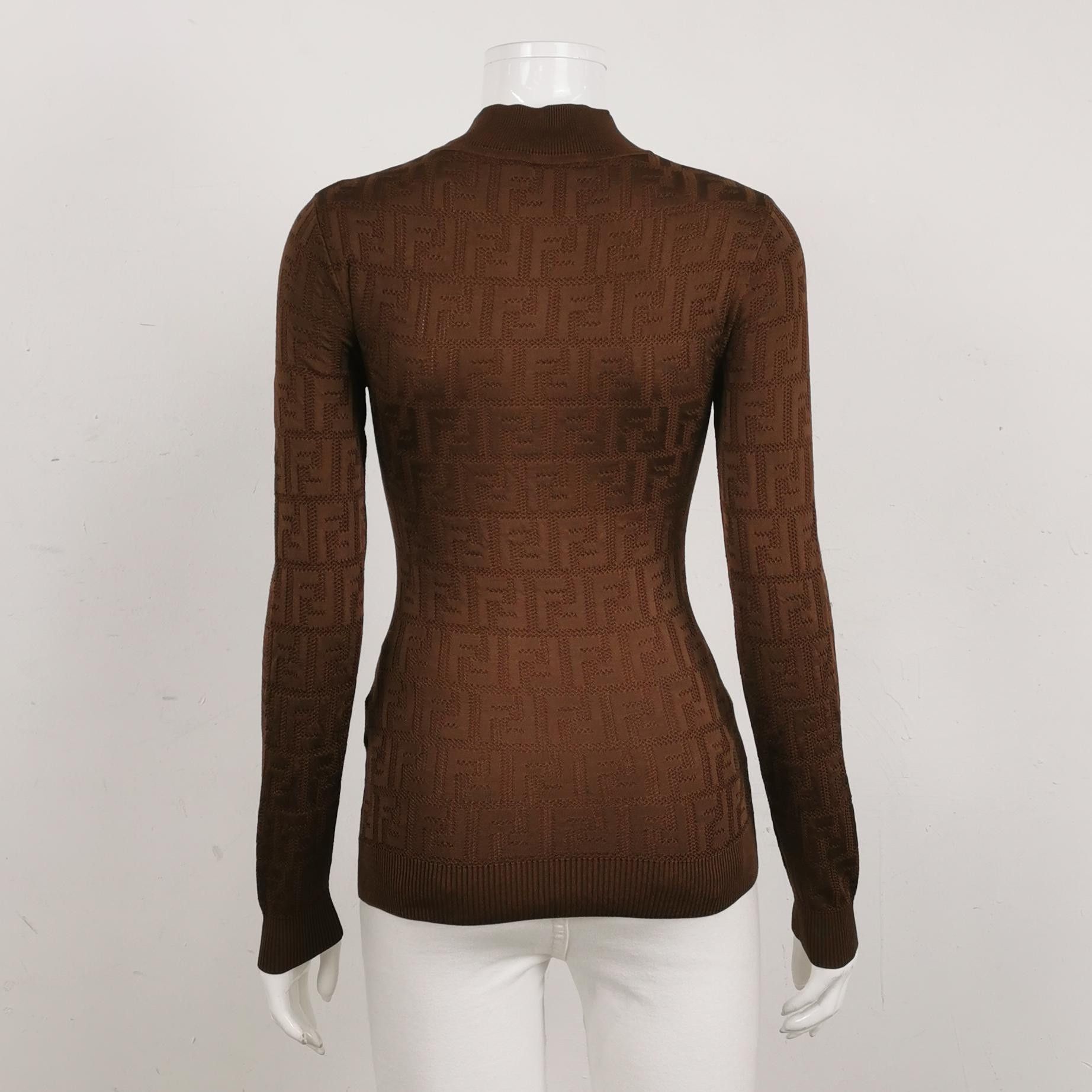 Fendi Fendi Silk Double F Logo Crew Neck Short Sleeve T-Shirt Size M / US 6-8 / IT 42-44 - 4 Thumbnail