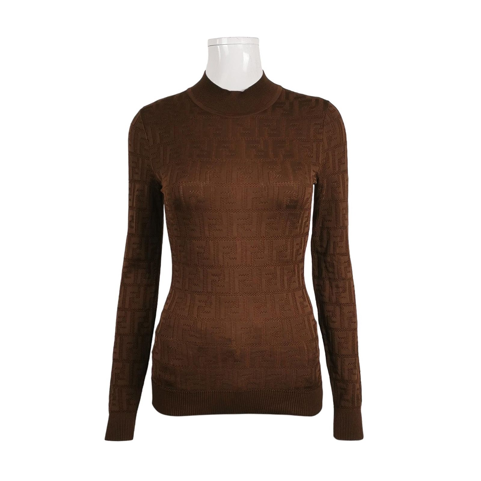 Fendi Fendi Silk Double F Logo Crew Neck Short Sleeve T-Shirt Size M / US 6-8 / IT 42-44 - 2 Thumbnail