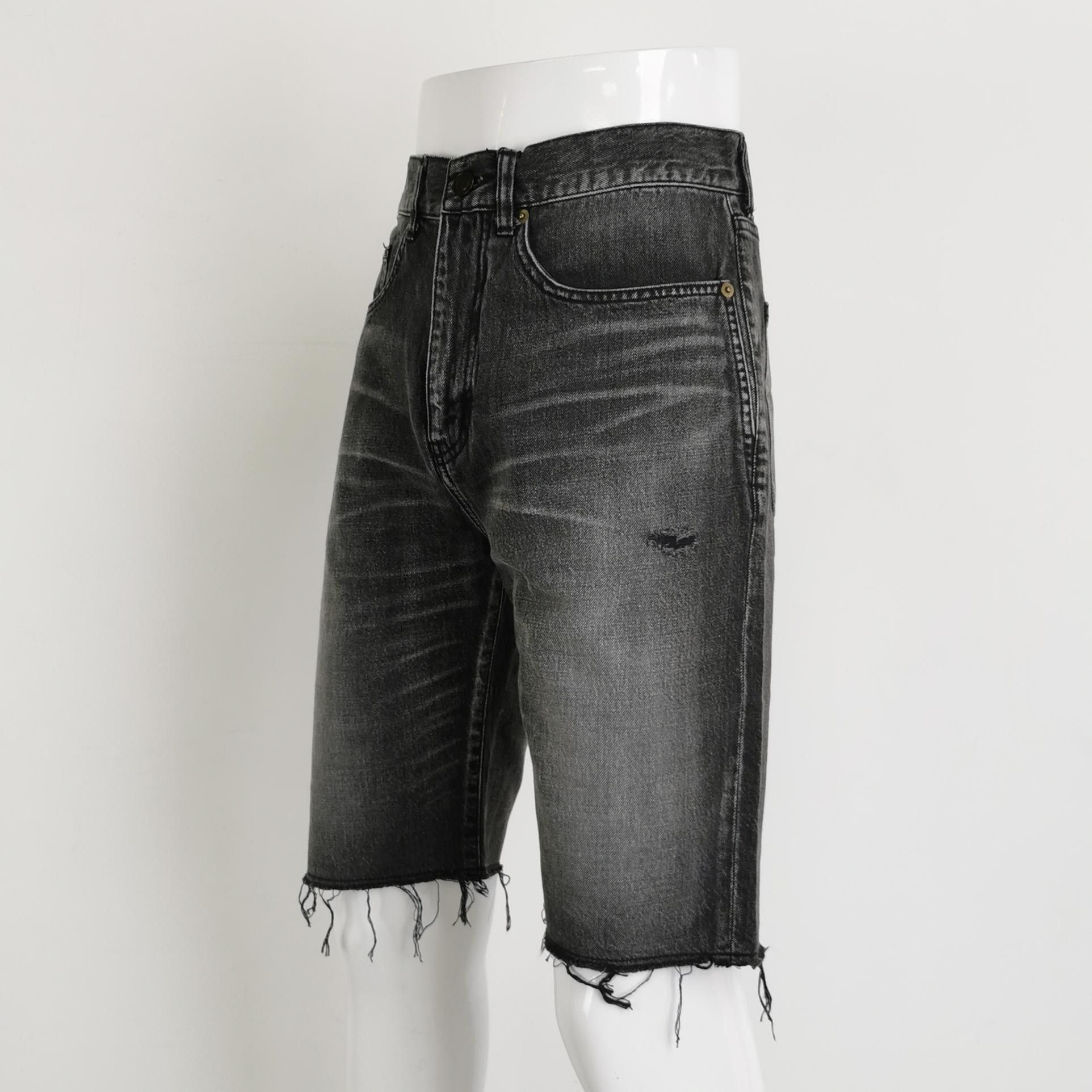 Louis Vuitton Saint Laurent Men's Cotton Frayed Hem Logo Shorts 30 Size US XL / EU 56 / 4 - 4 Thumbnail