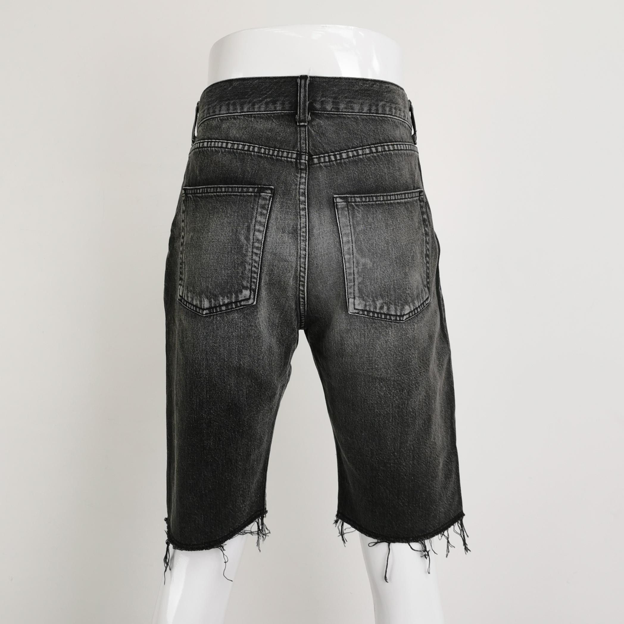 Louis Vuitton Saint Laurent Men's Cotton Frayed Hem Logo Shorts 30 Size US XL / EU 56 / 4 - 6 Thumbnail