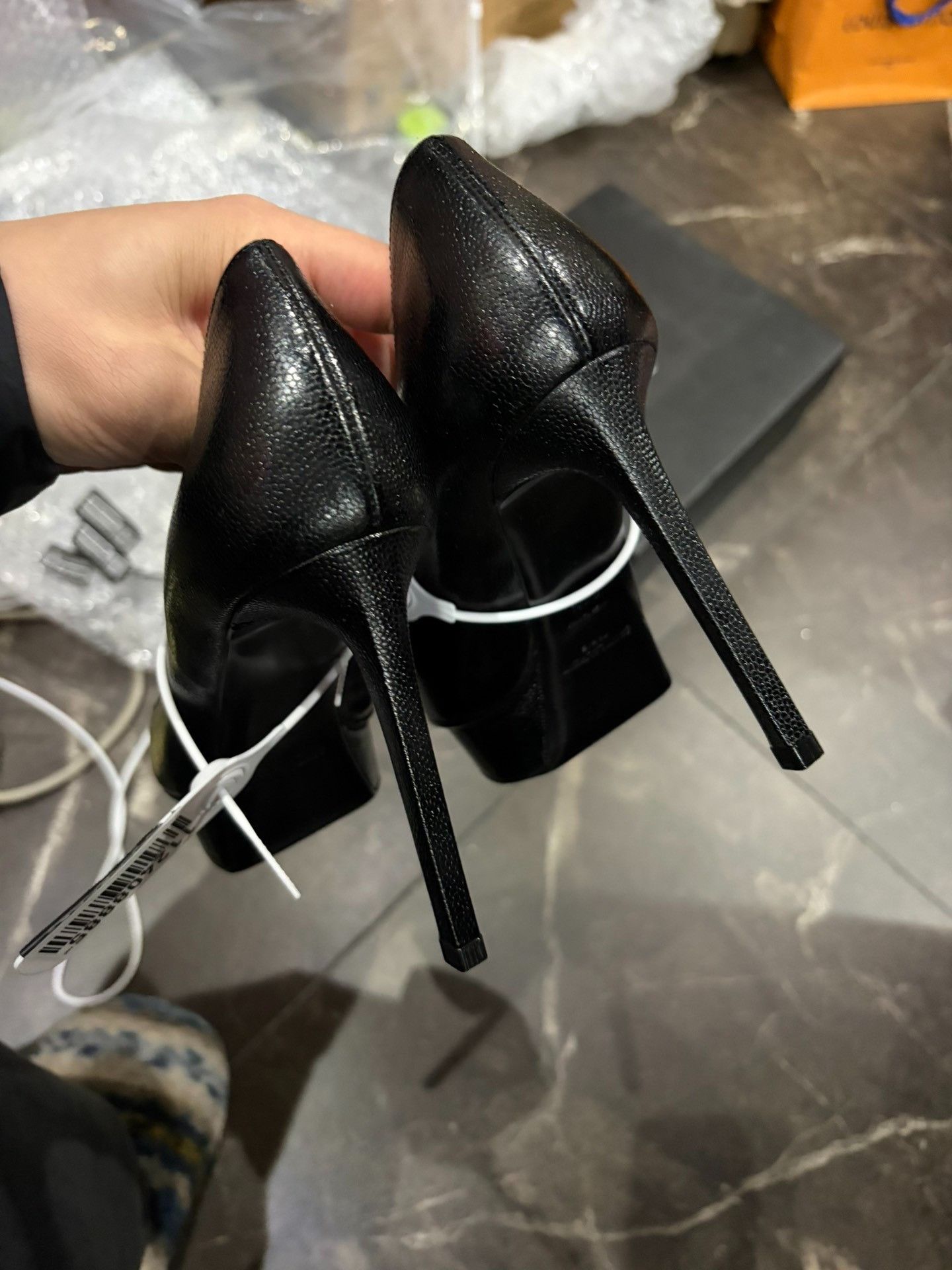 Saint Laurent Paris Saint Laurent Leather Pointed Toe Heels Size US 7 / IT 37 - 5 Thumbnail