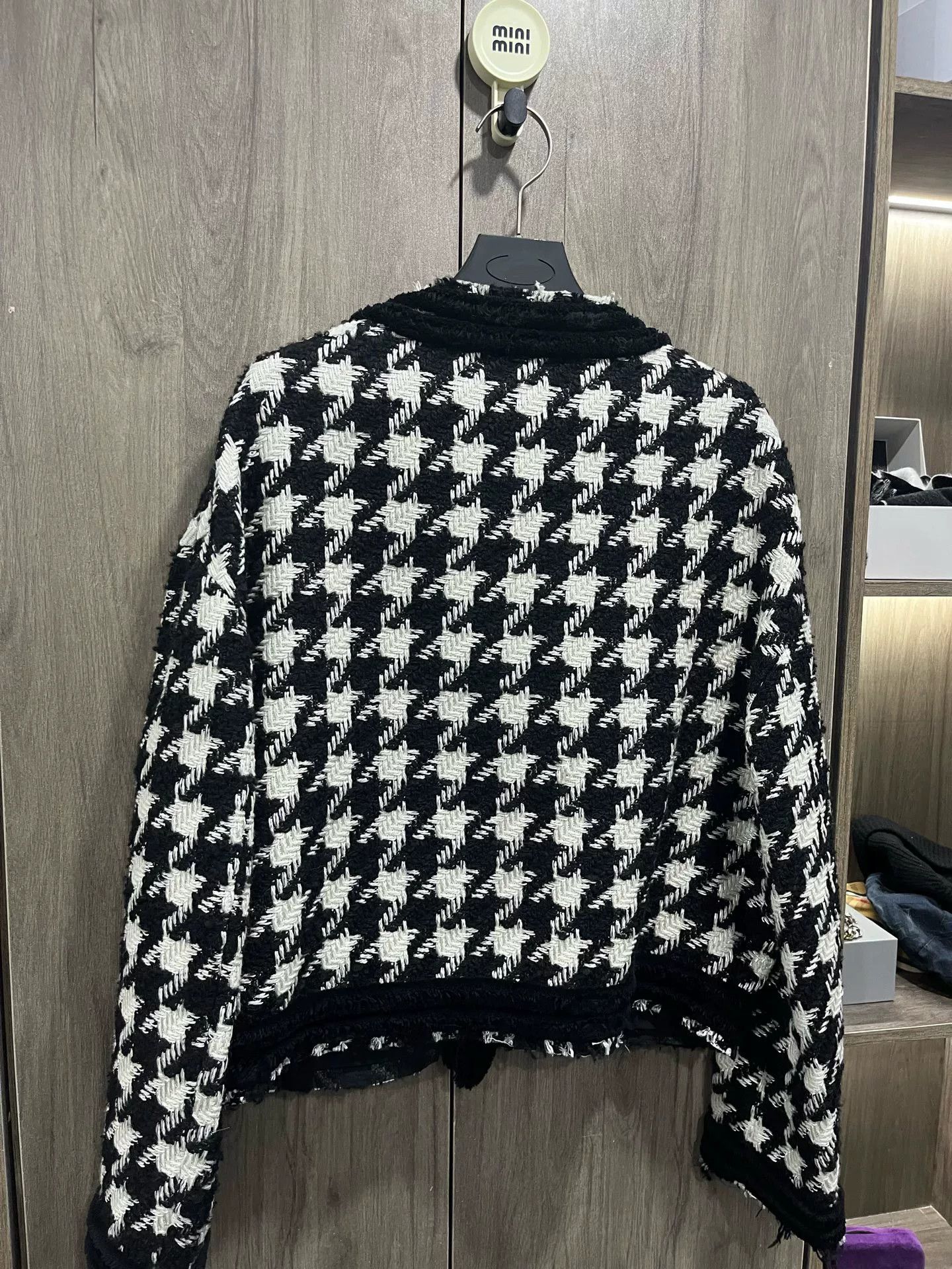 Other Black White Houndstooth Knit Coat Size M / US 6-8 / IT 42-44 - 9 Thumbnail