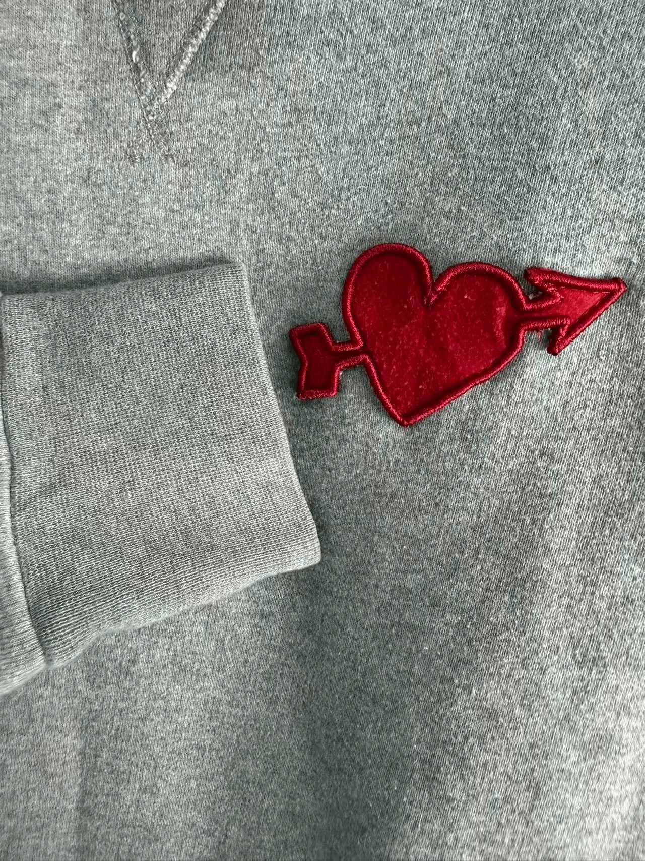 AMI Ami Cupid's Arrow Heart Embroidery Sweatshirt Size M / US 6-8 / IT 42-44 - 3 Thumbnail