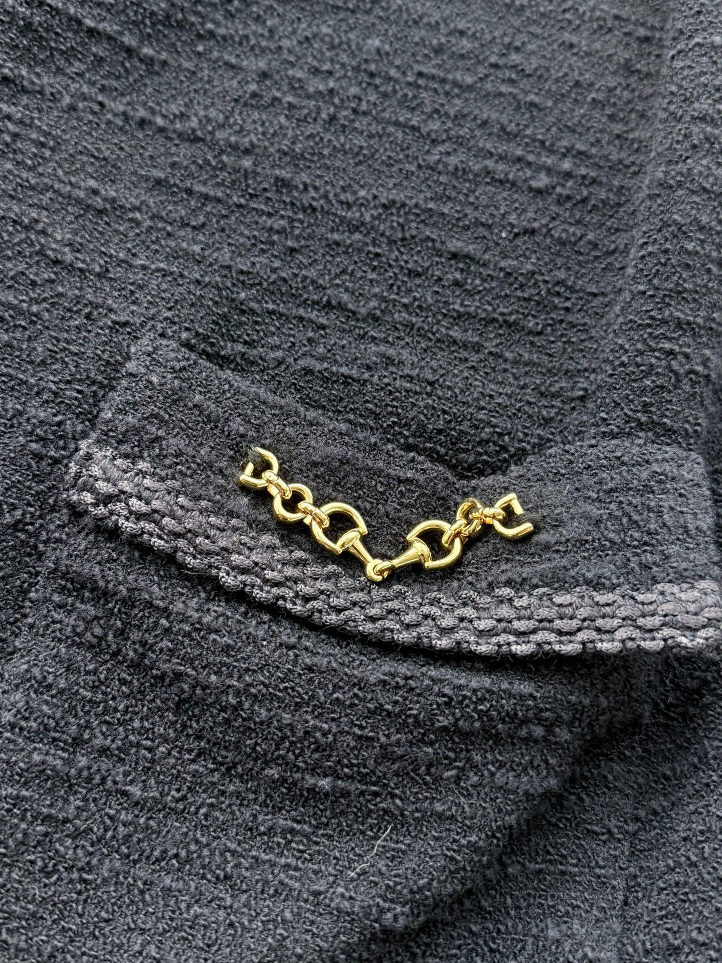 Other Sleeveless Tweed Dress Horsebit Pineapple Buttons Size M / US 6-8 / IT 42-44 - 3 Thumbnail