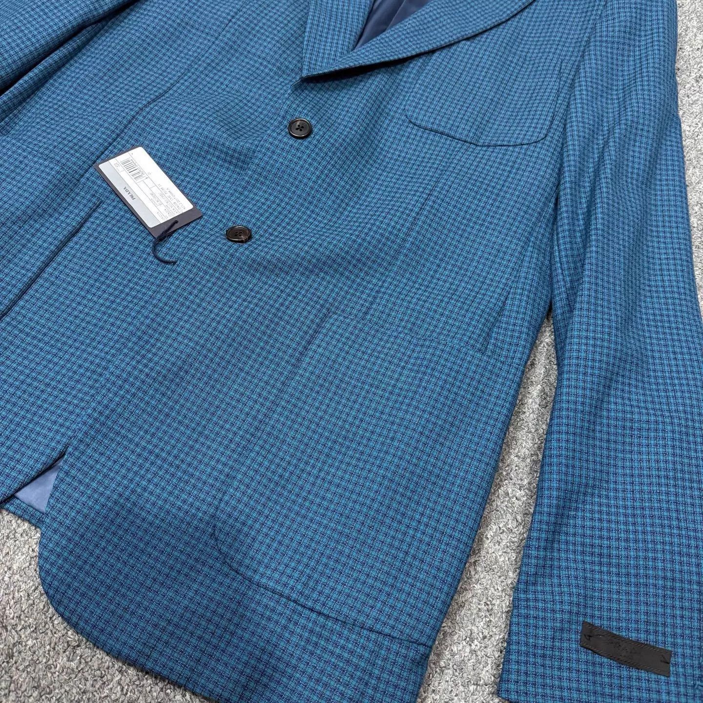 Prada Blue Checkered Light Jacket Blazer Size US M / EU 48-50 / 2 - 4 Thumbnail