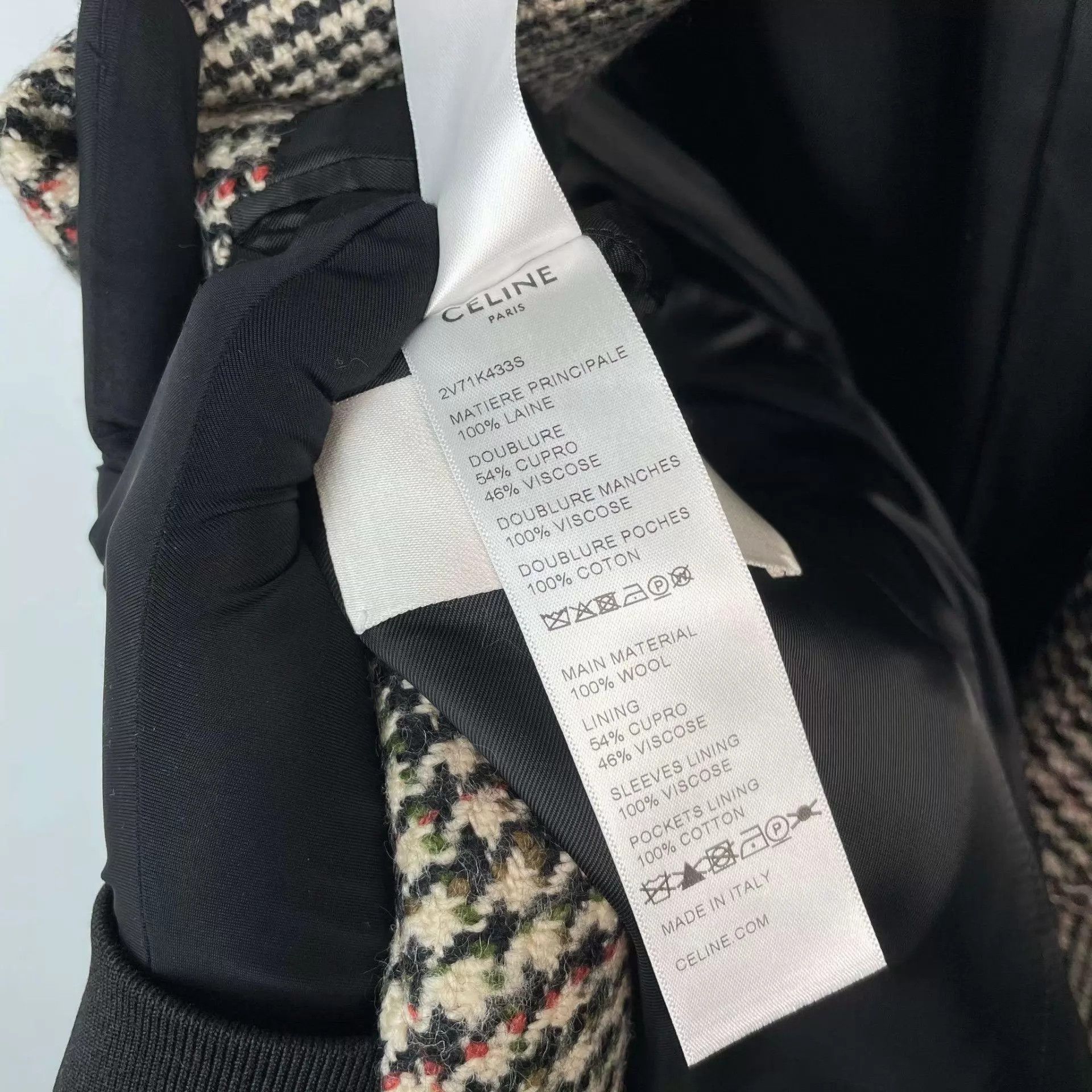 Celine Multi Plaid Pattern Single-Breasted Blazer Size XS / US 0-2 / IT 36-38 - 4 Thumbnail