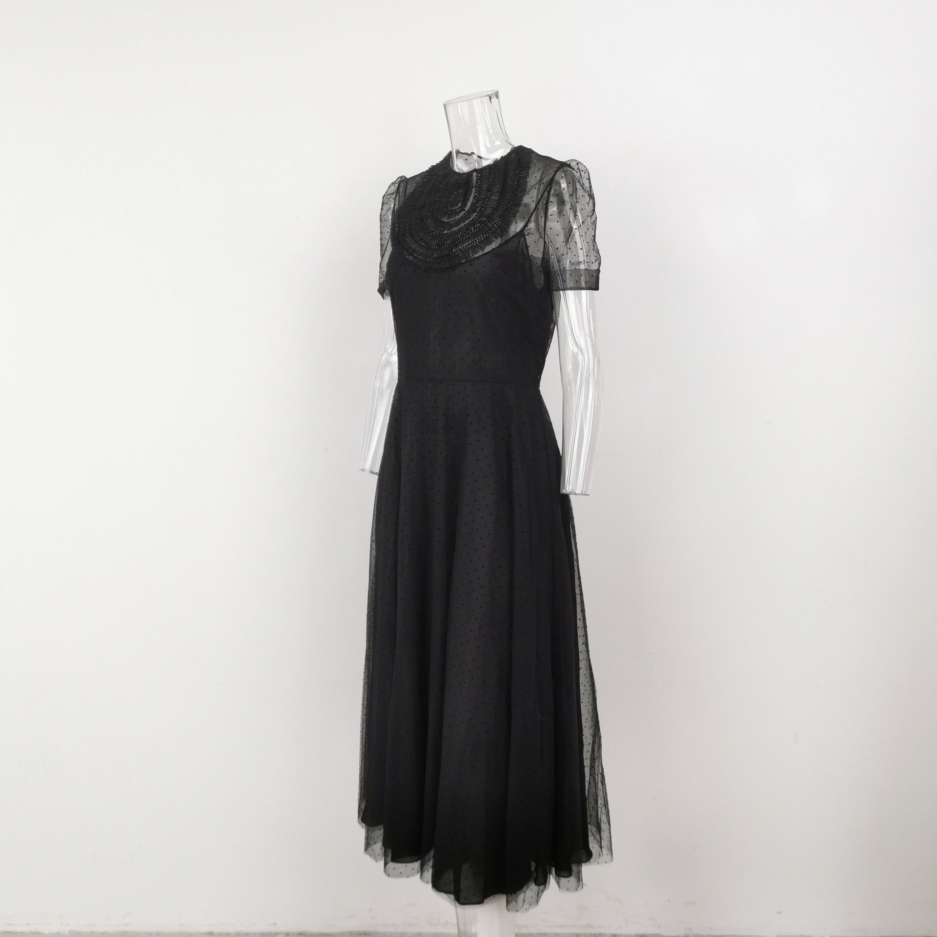 Dior Dior Polka Dot Puff Sleeve Long Dress US8 Size M / US 6-8 / IT 42-44 - 2 Thumbnail