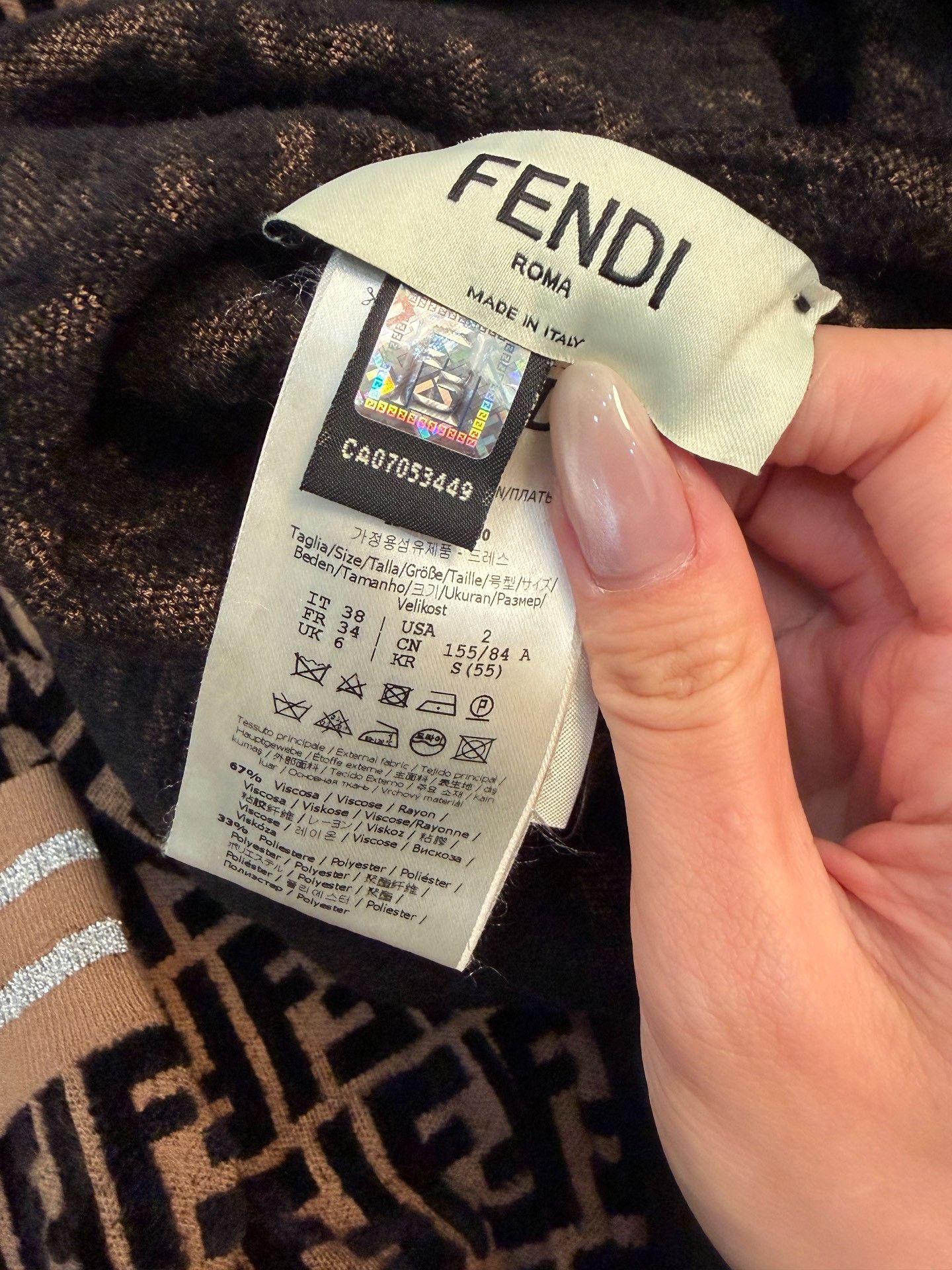 Fendi Fendi Autumn Winter Irregular Flocked Dress Size M / US 6-8 / IT 42-44 - 4 Thumbnail