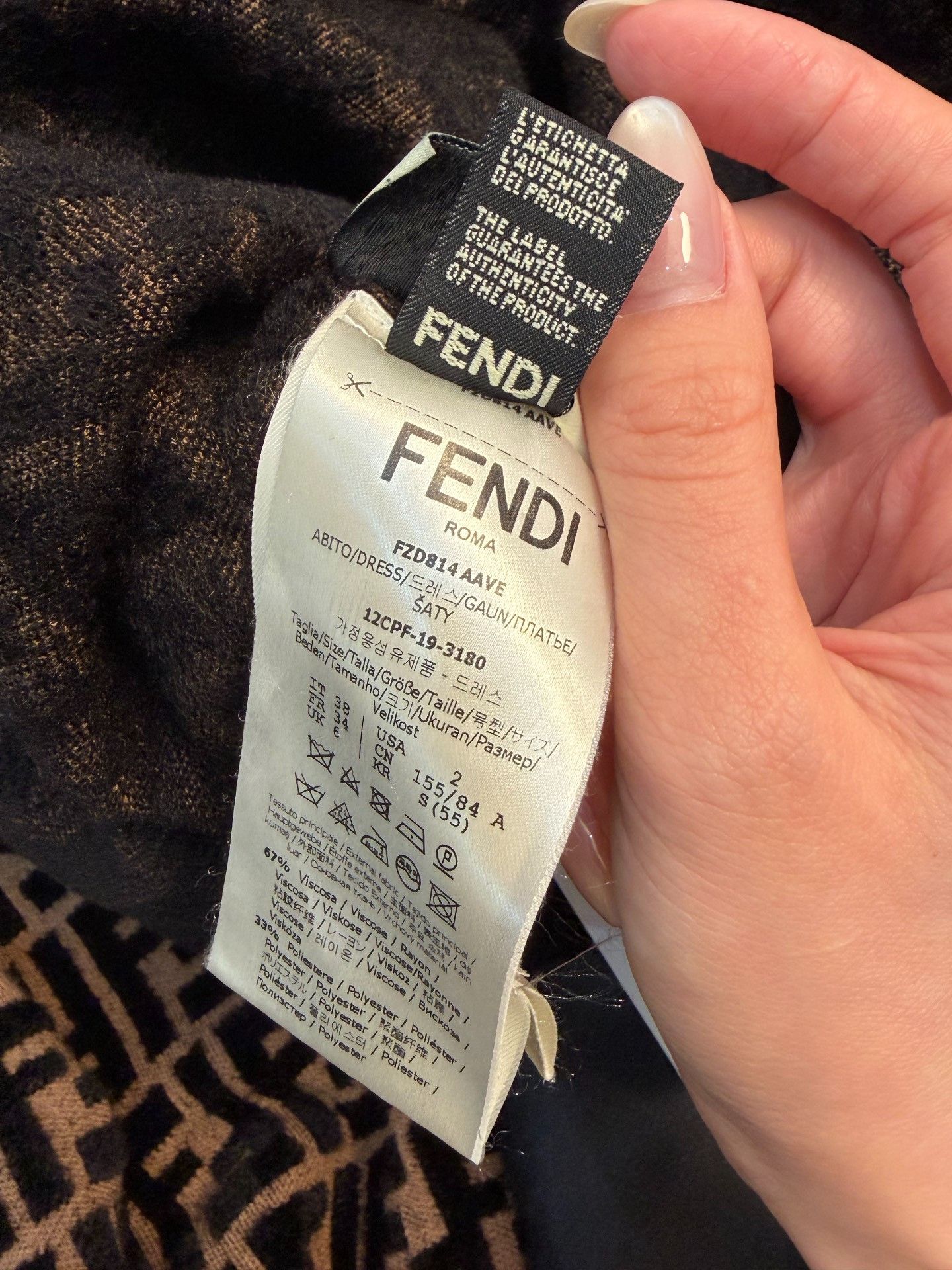 Fendi Fendi Autumn Winter Irregular Flocked Dress Size M / US 6-8 / IT 42-44 - 5 Thumbnail