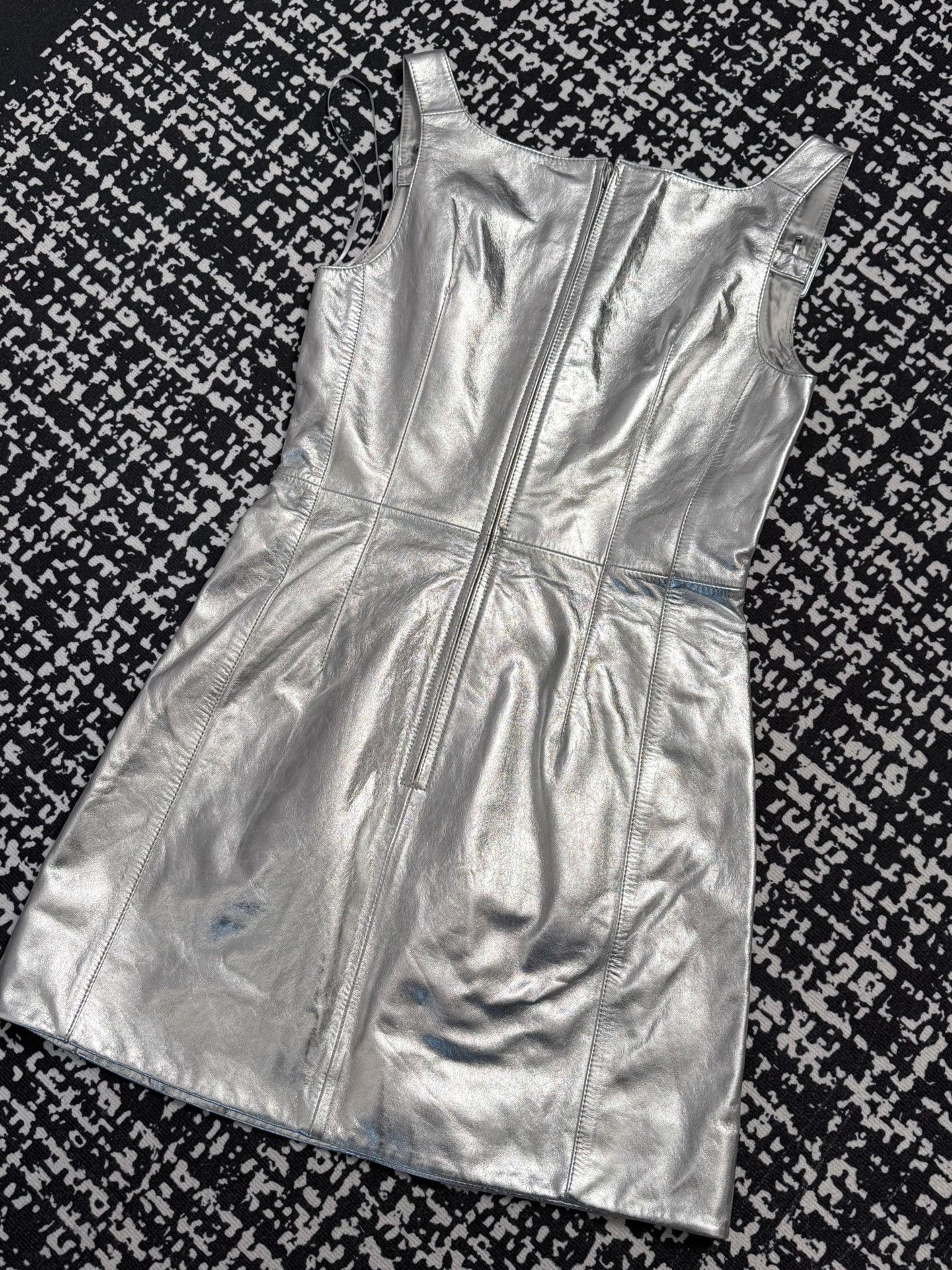 Alexa Chung ALEXACHUNG Metallic Leather Dress Size M / US 6-8 / IT 42-44 - 2 Thumbnail