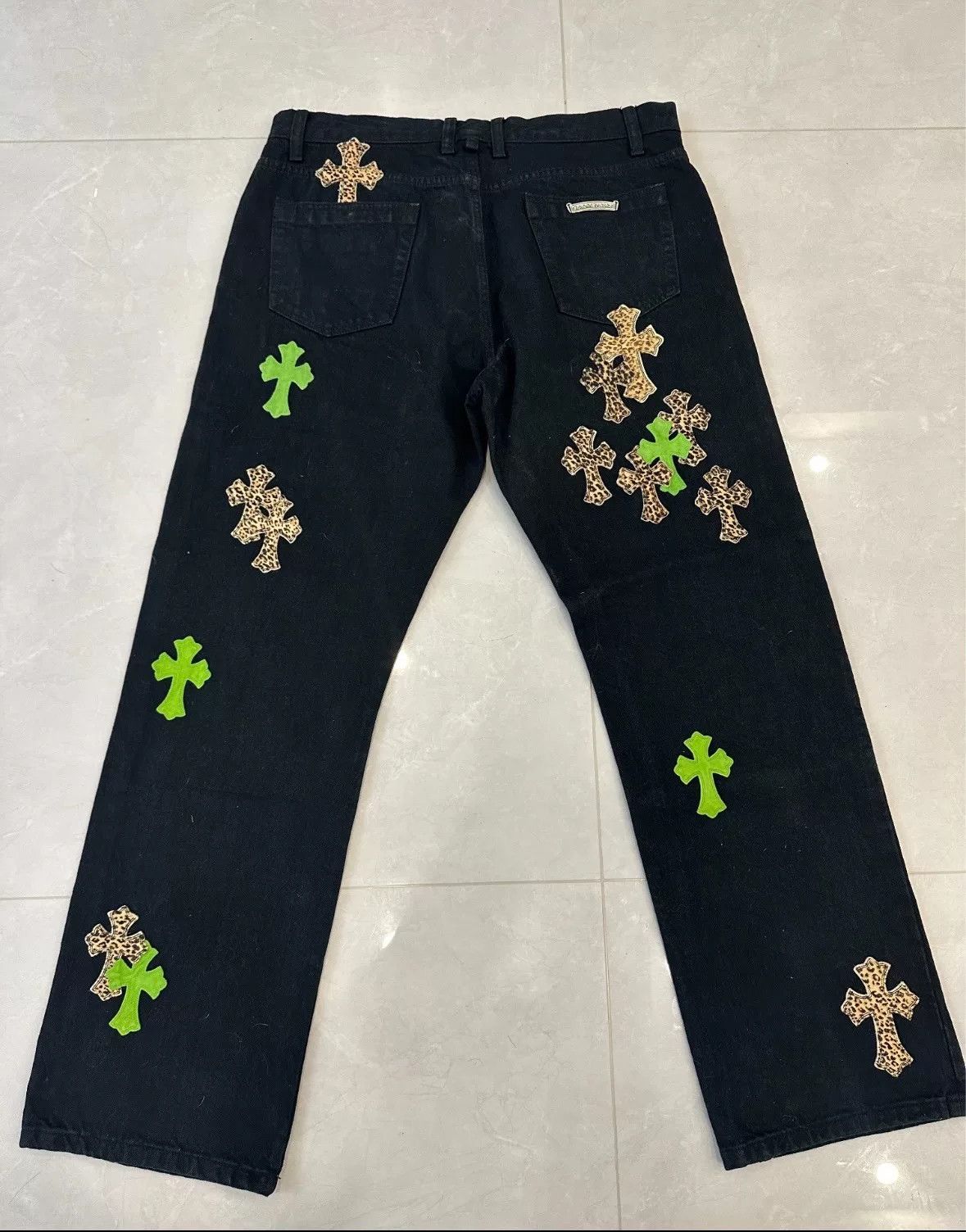 Other Remake Apple Green Leopard Jeans Size US 34 / EU 50 - 3 Thumbnail