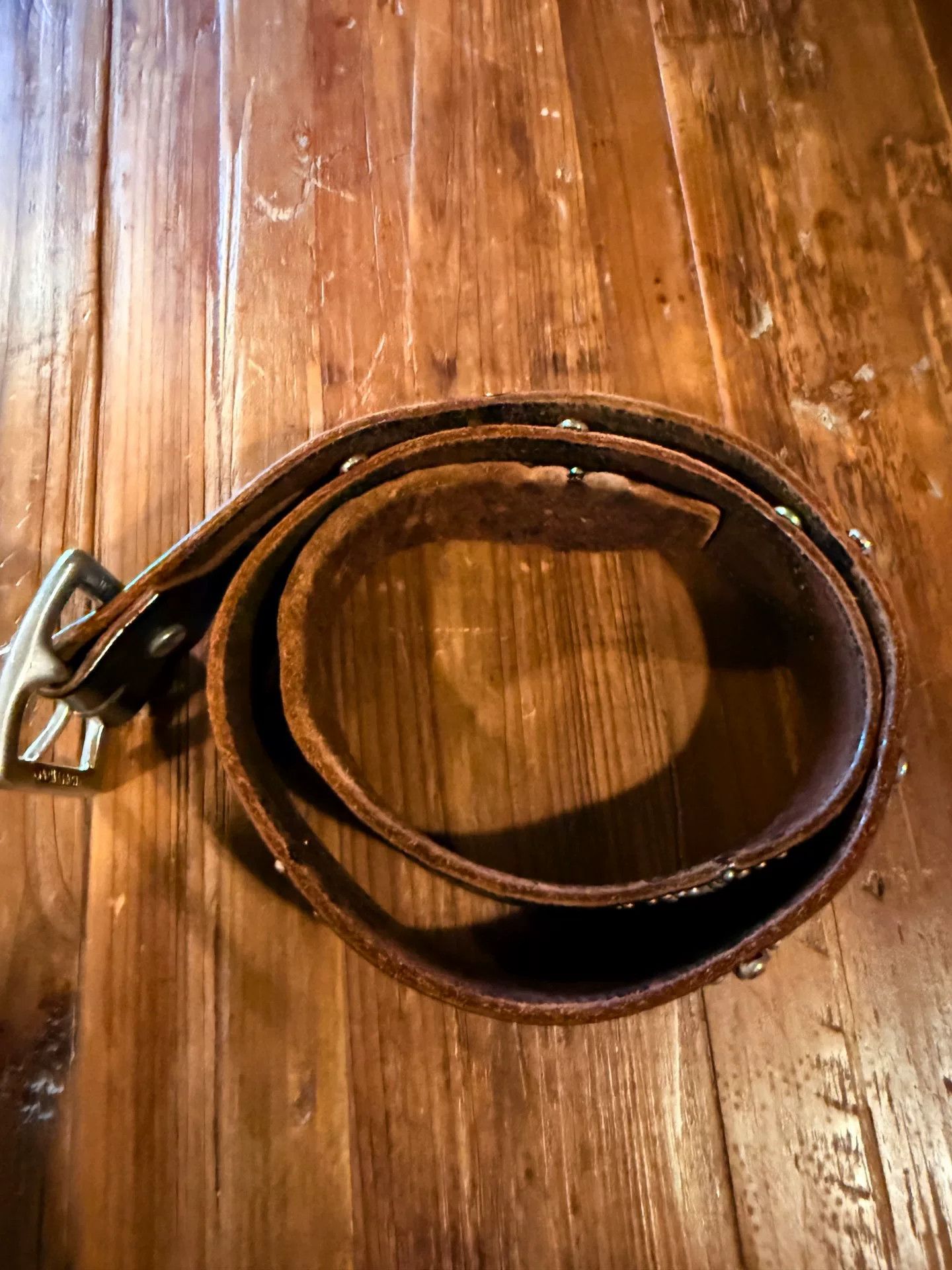 Other HTC Brown Leather Belt with Rivets Size ONE SIZE - 3 Thumbnail