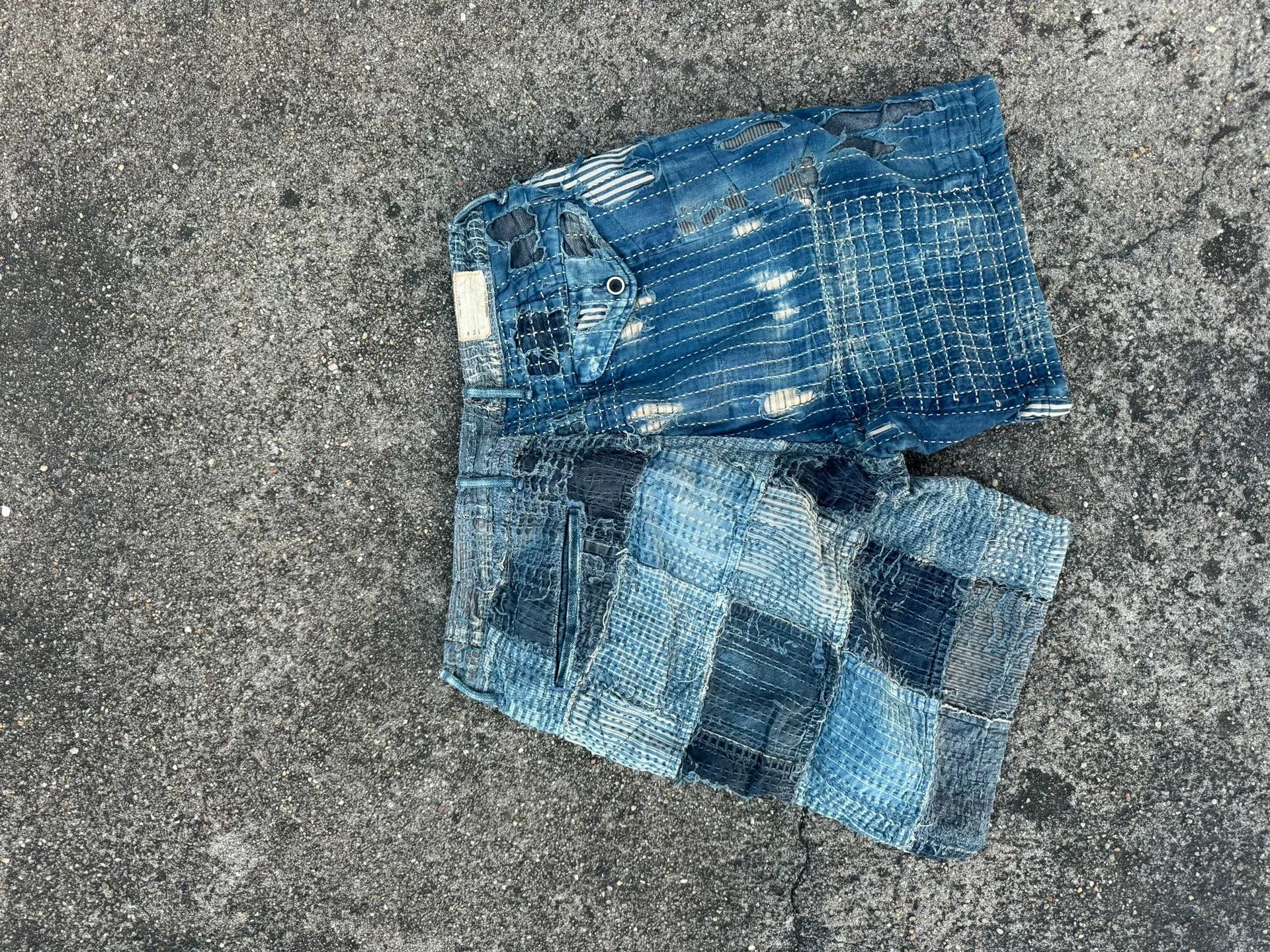 Kapital Kapital Boro Stitching Denim Shorts Size US 31 - 4 Thumbnail
