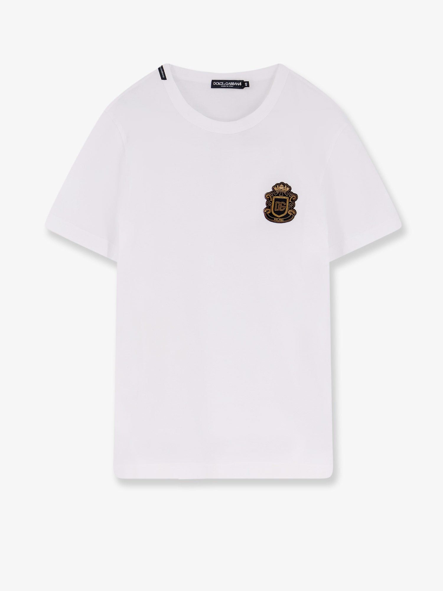 Dolce & Gabbana Cotton T-Shirt With Iconic Logo Patch Size US M / EU 48-50 / 2 - 2 Thumbnail