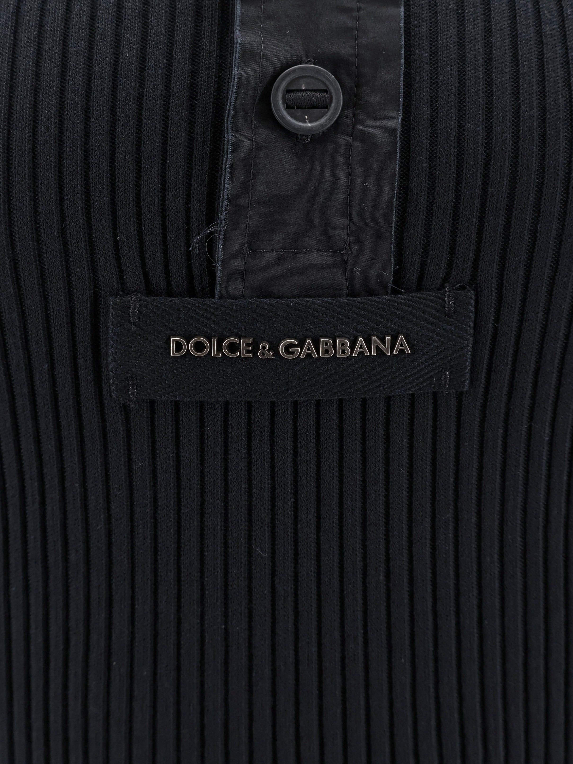 Dolce & Gabbana Ribbed Cotton Sweater With Metal Logo On The Front Size US L / EU 52-54 / 3 - 3 Thumbnail
