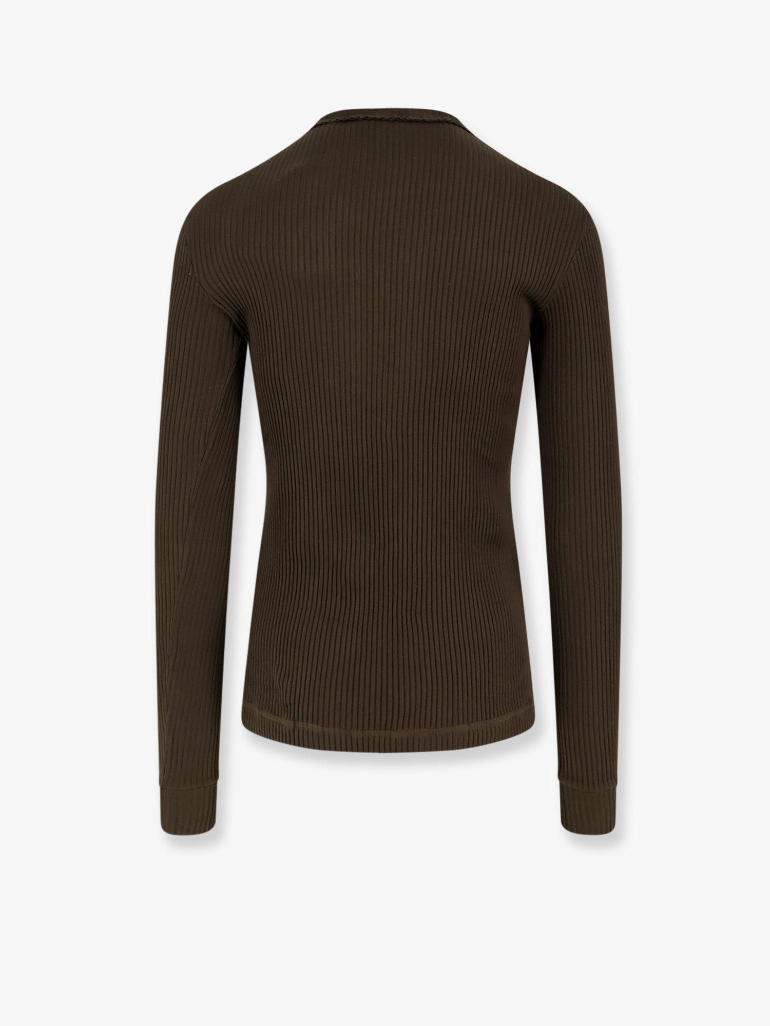 Dolce & Gabbana Ribbed Cotton Sweater With Metal Logo On The Front Size US M / EU 48-50 / 2 - 2 Thumbnail
