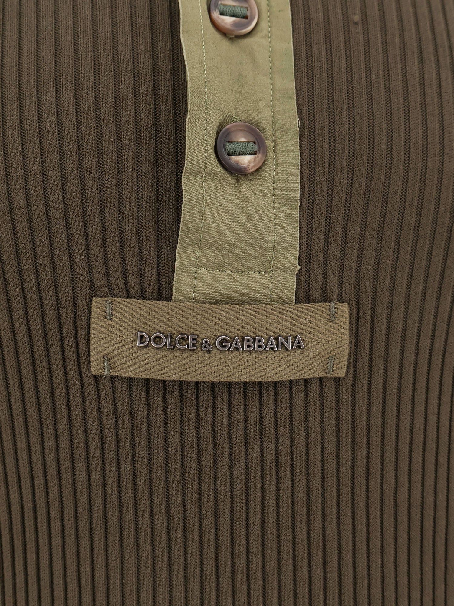 Dolce & Gabbana Ribbed Cotton Sweater With Metal Logo On The Front Size US XL / EU 56 / 4 - 3 Thumbnail