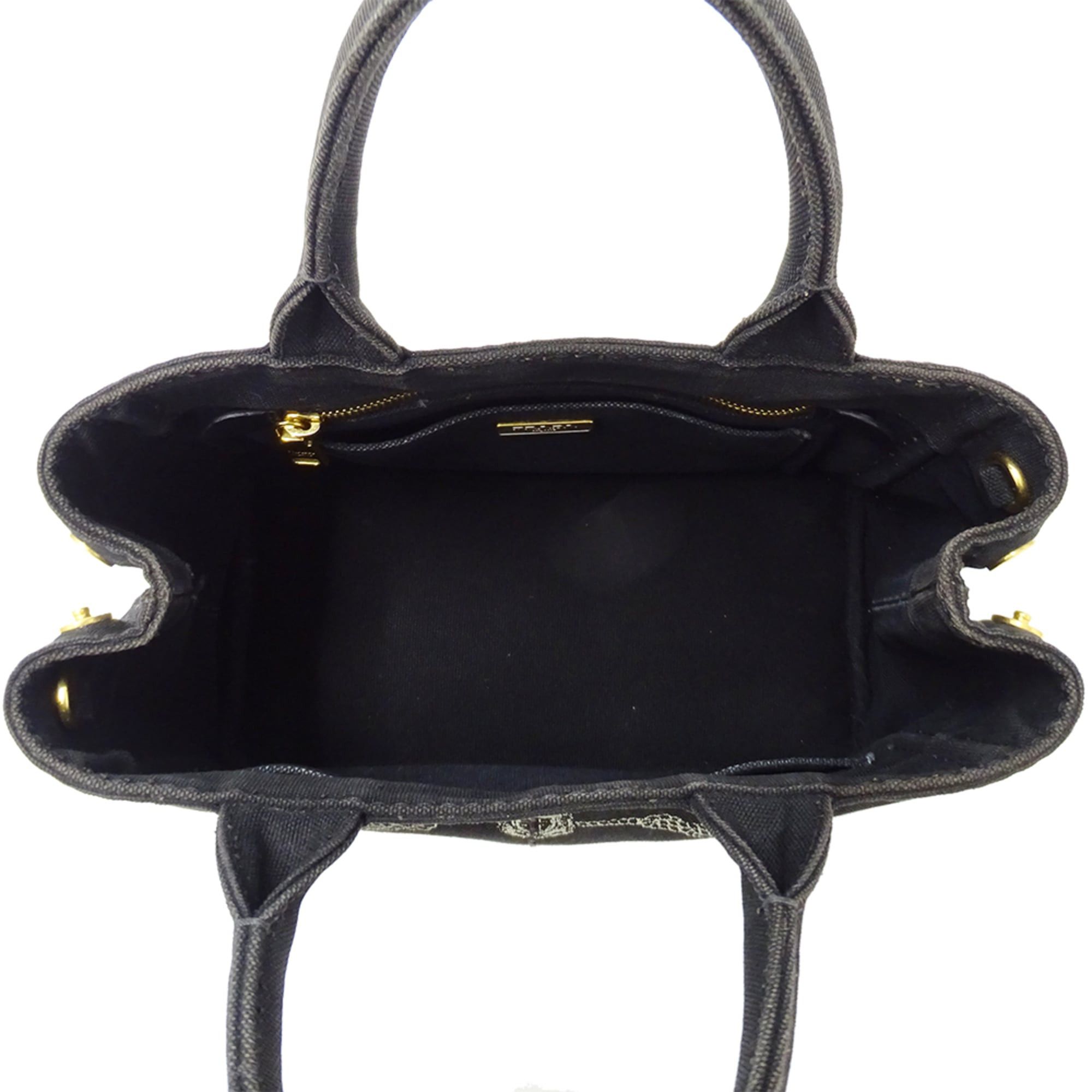 Prada Prada handbag for women, brand handbag, Canapa Mini canvas, black, 1BG439 black Size ONE SIZE - 5 Thumbnail