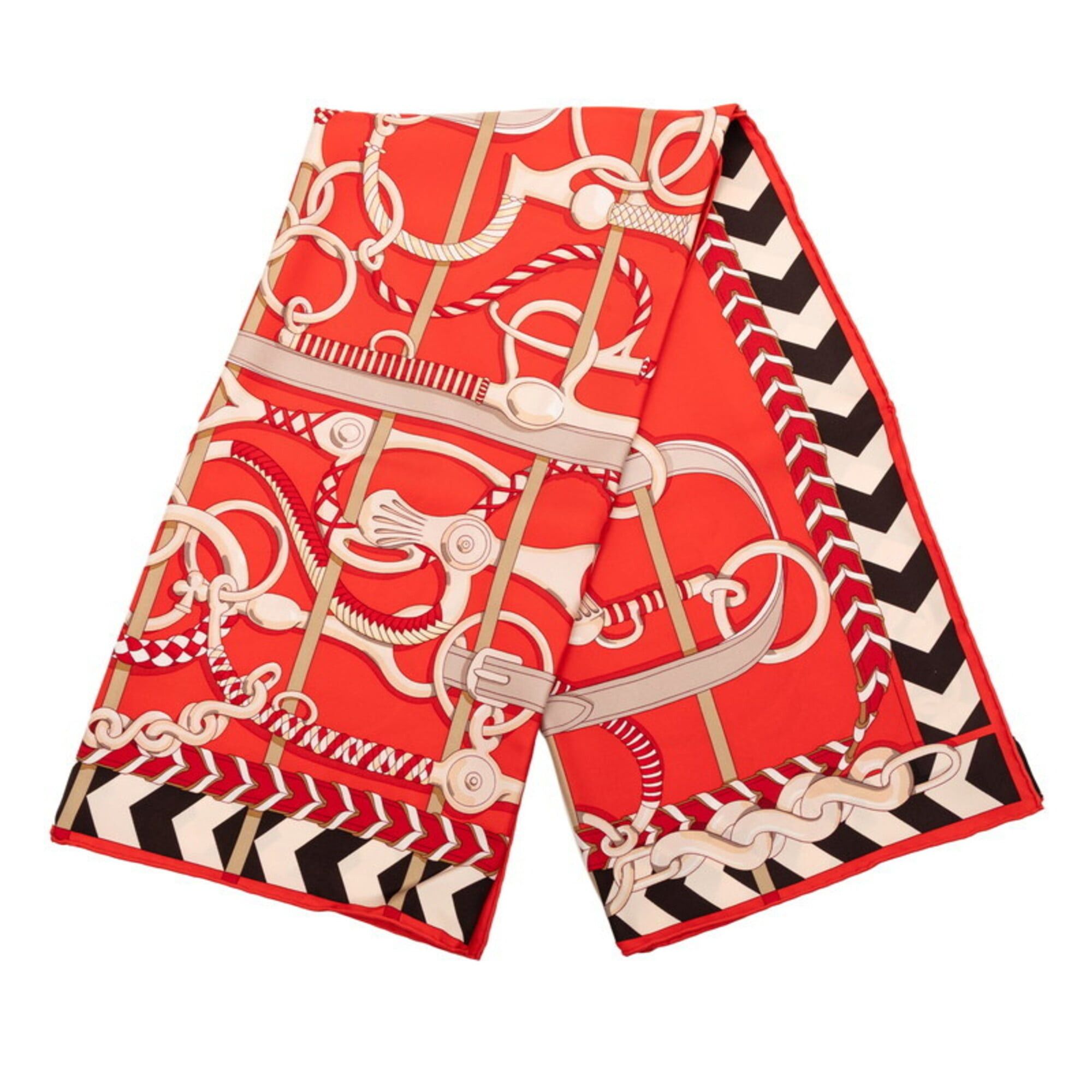 Hermes Hermes Carre 90 Panoplie Equestre Equestrian Equipment Set Scarf Muffler Red Multicolor Silk Women's HERMES Size ONE SIZE - 2 Thumbnail