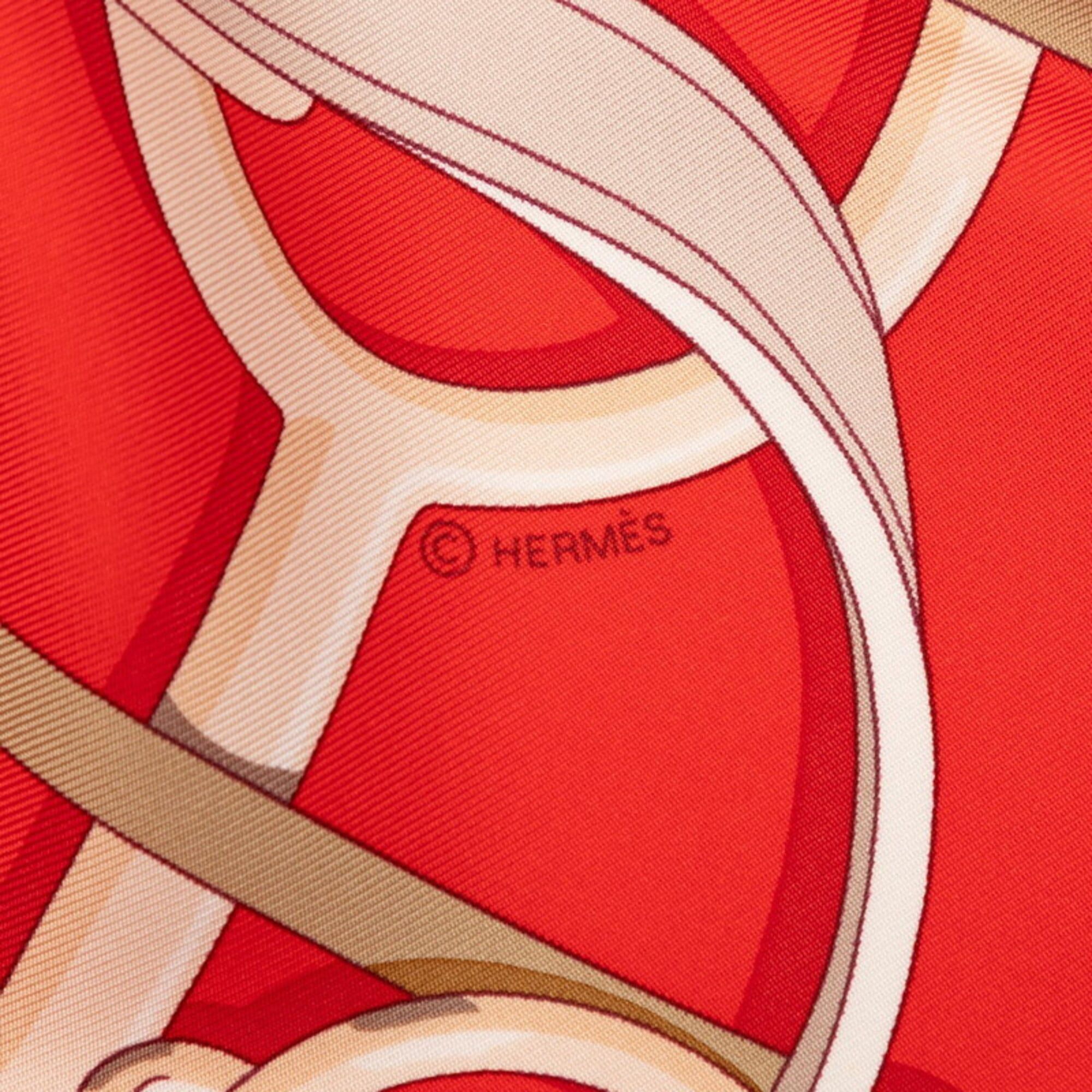 Hermes Hermes Carre 90 Panoplie Equestre Equestrian Equipment Set Scarf Muffler Red Multicolor Silk Women's HERMES Size ONE SIZE - 5 Thumbnail