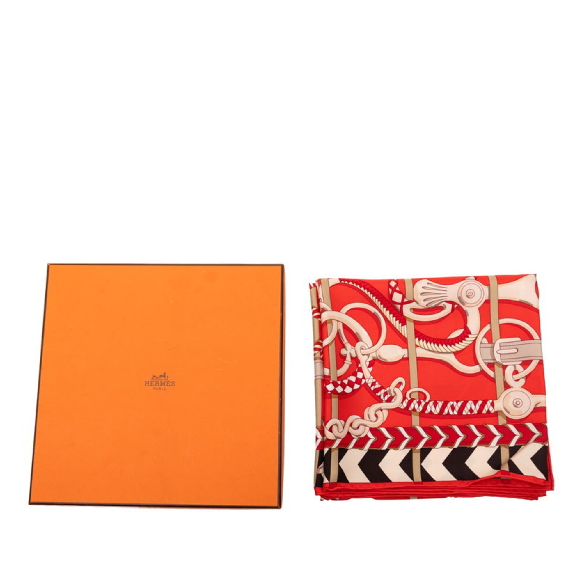 Hermes Hermes Carre 90 Panoplie Equestre Equestrian Equipment Set Scarf Muffler Red Multicolor Silk Women's HERMES Size ONE SIZE - 7 Thumbnail