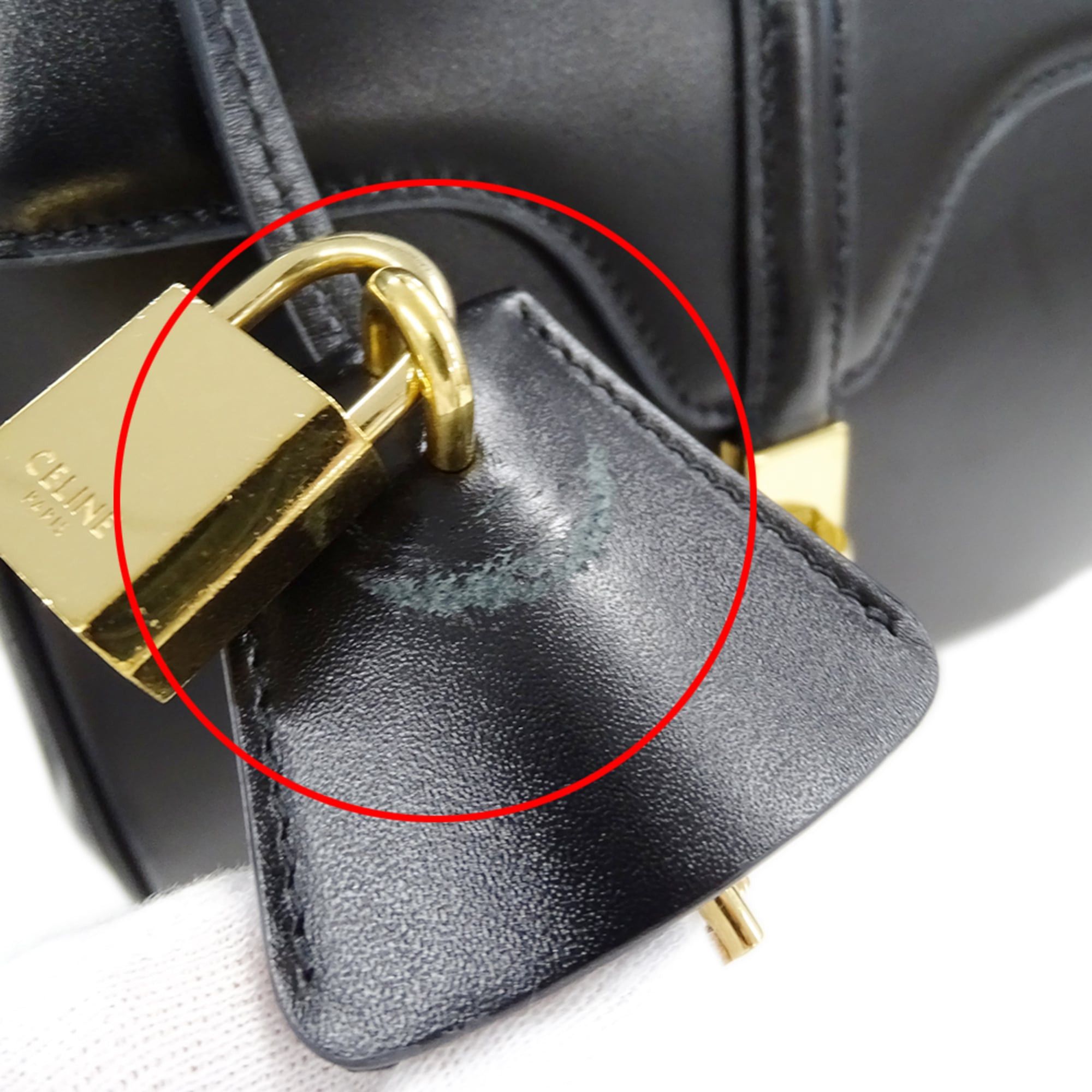 Celine Celine handbag for women, brand name, handbag/shoulder bag, 2-way, mini, 16cm, Seize, leather, black, mini bag Size ONE SIZE - 17 Thumbnail