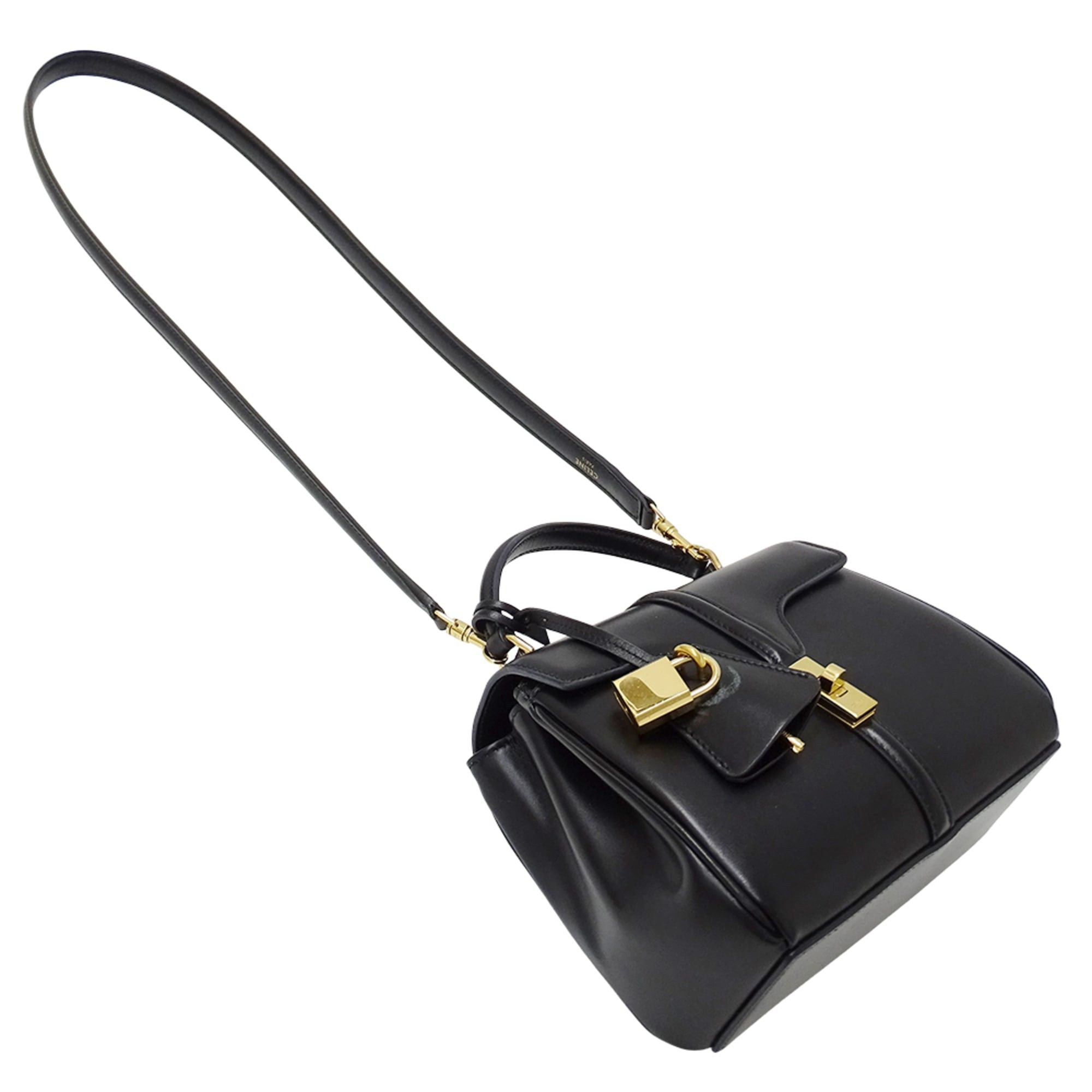 Celine Celine handbag for women, brand name, handbag/shoulder bag, 2-way, mini, 16cm, Seize, leather, black, mini bag Size ONE SIZE - 4 Thumbnail