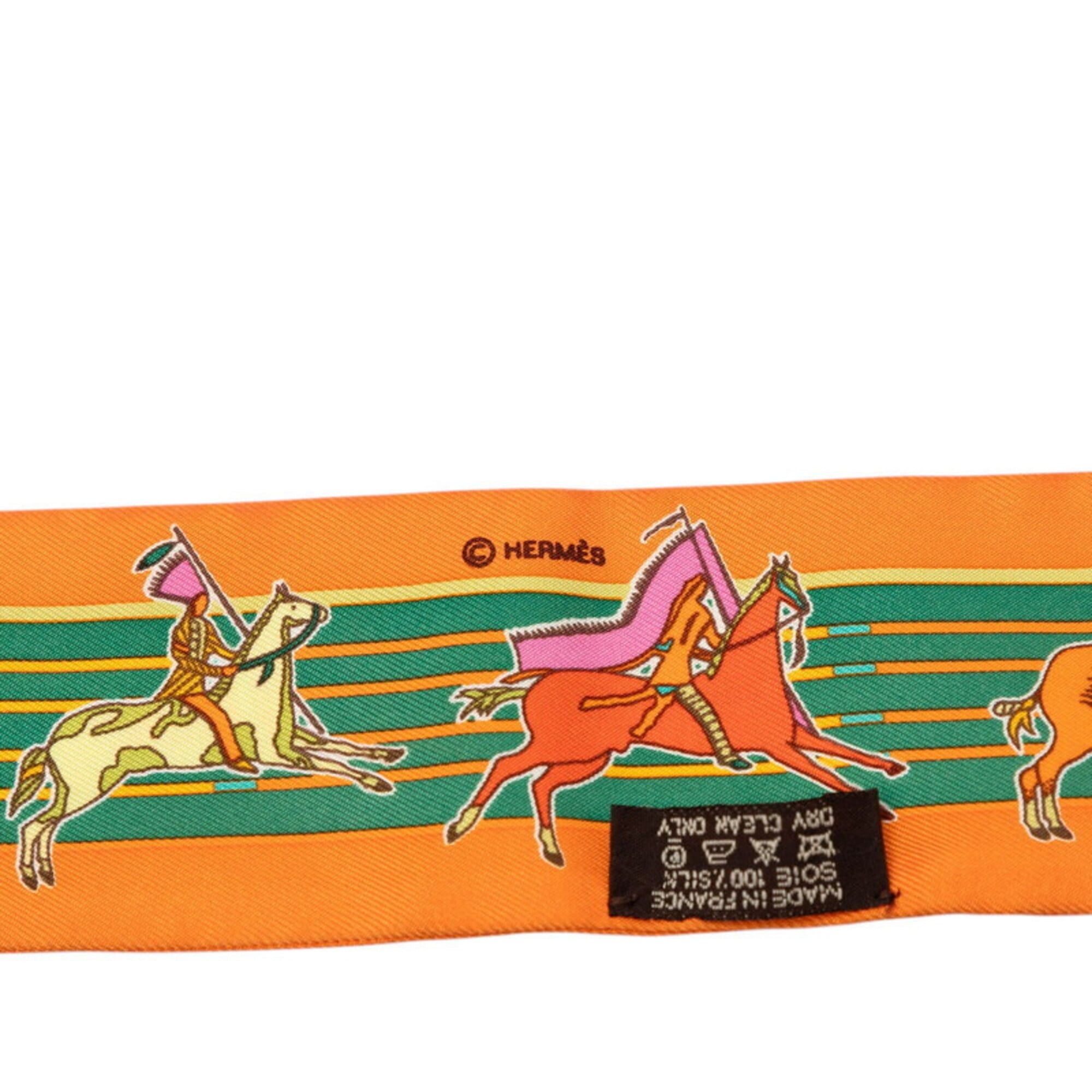 Hermes Hermes Carre 90 Pani La Shar Pawnee Chief Scarf Muffler Orange Multicolor Silk Women's HERMES Size ONE SIZE - 3 Thumbnail