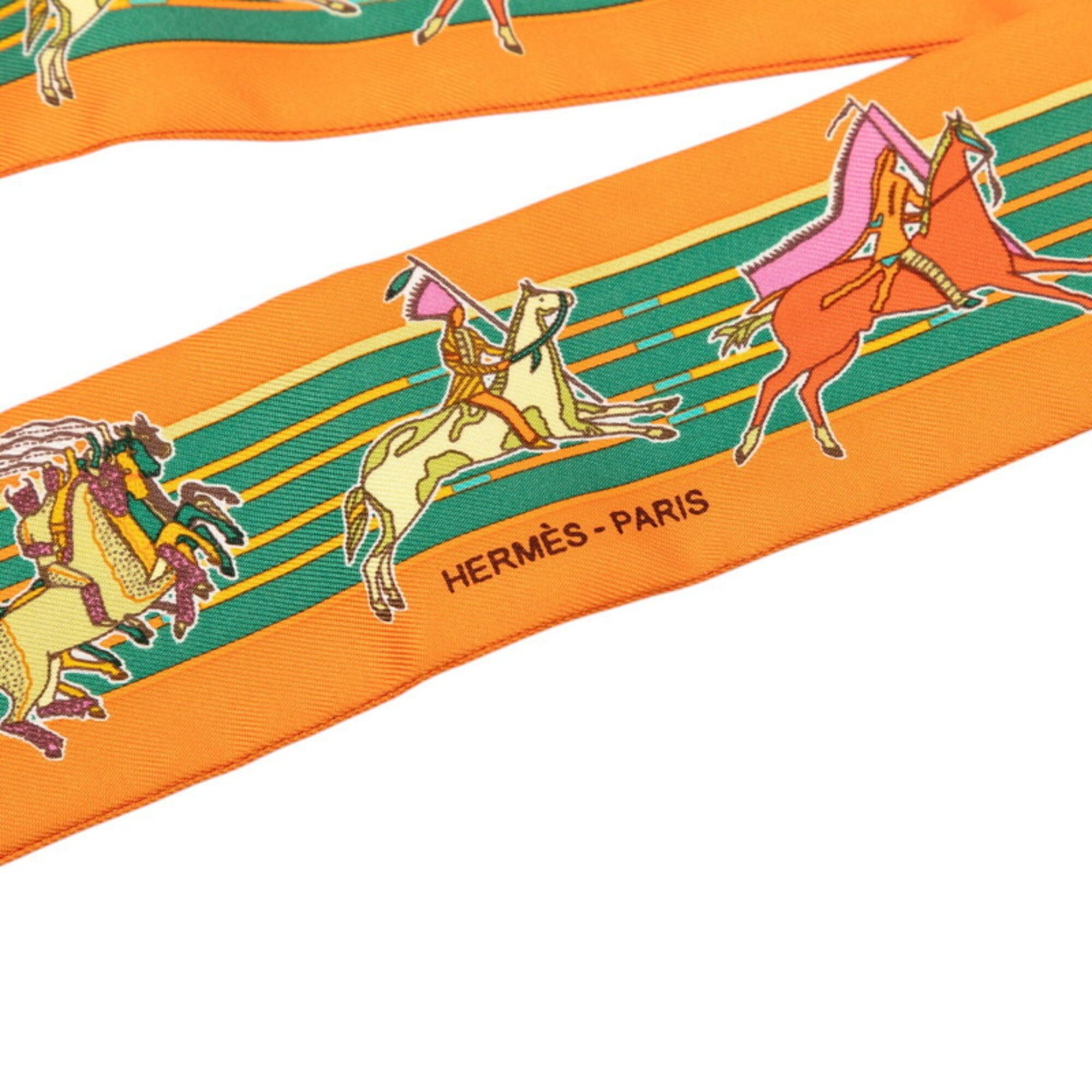 Hermes Hermes Carre 90 Pani La Shar Pawnee Chief Scarf Muffler Orange Multicolor Silk Women's HERMES Size ONE SIZE - 2 Thumbnail