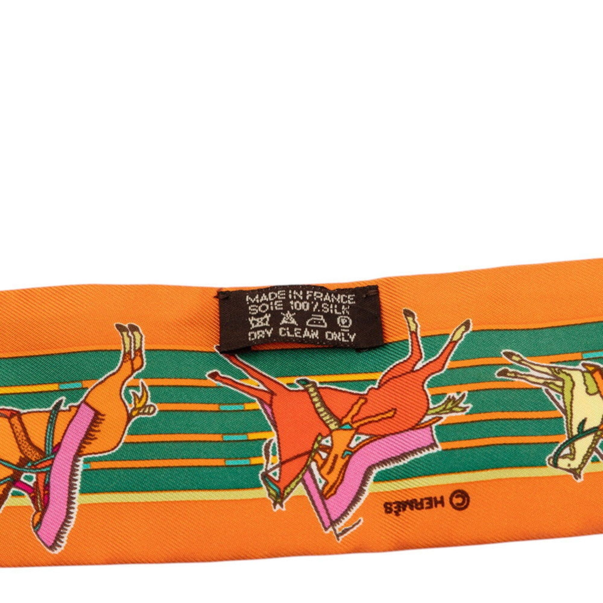 Hermes Hermes Carre 90 Pani La Shar Pawnee Chief Scarf Muffler Orange Multicolor Silk Women's HERMES Size ONE SIZE - 4 Thumbnail