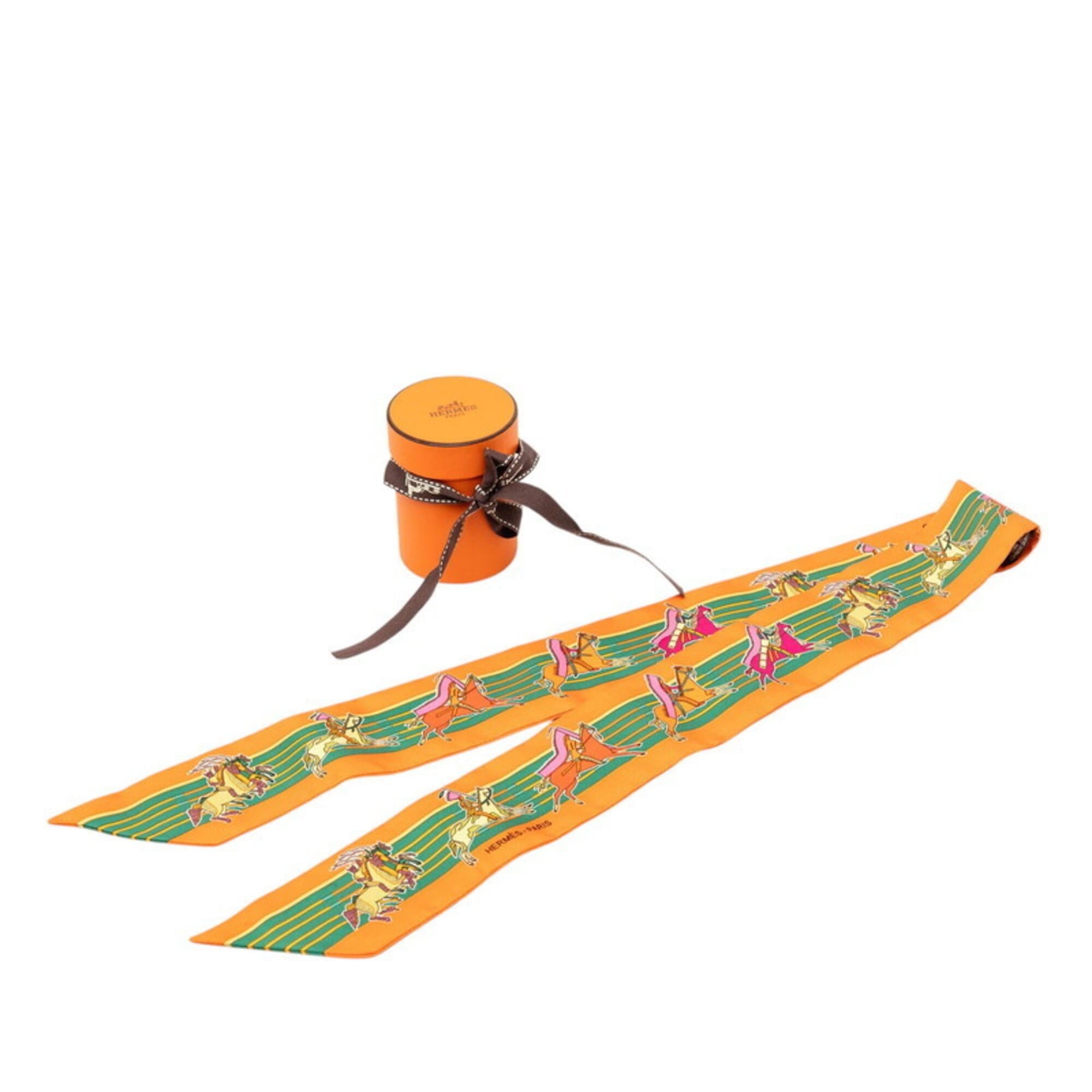 Hermes Hermes Carre 90 Pani La Shar Pawnee Chief Scarf Muffler Orange Multicolor Silk Women's HERMES Size ONE SIZE - 5 Thumbnail