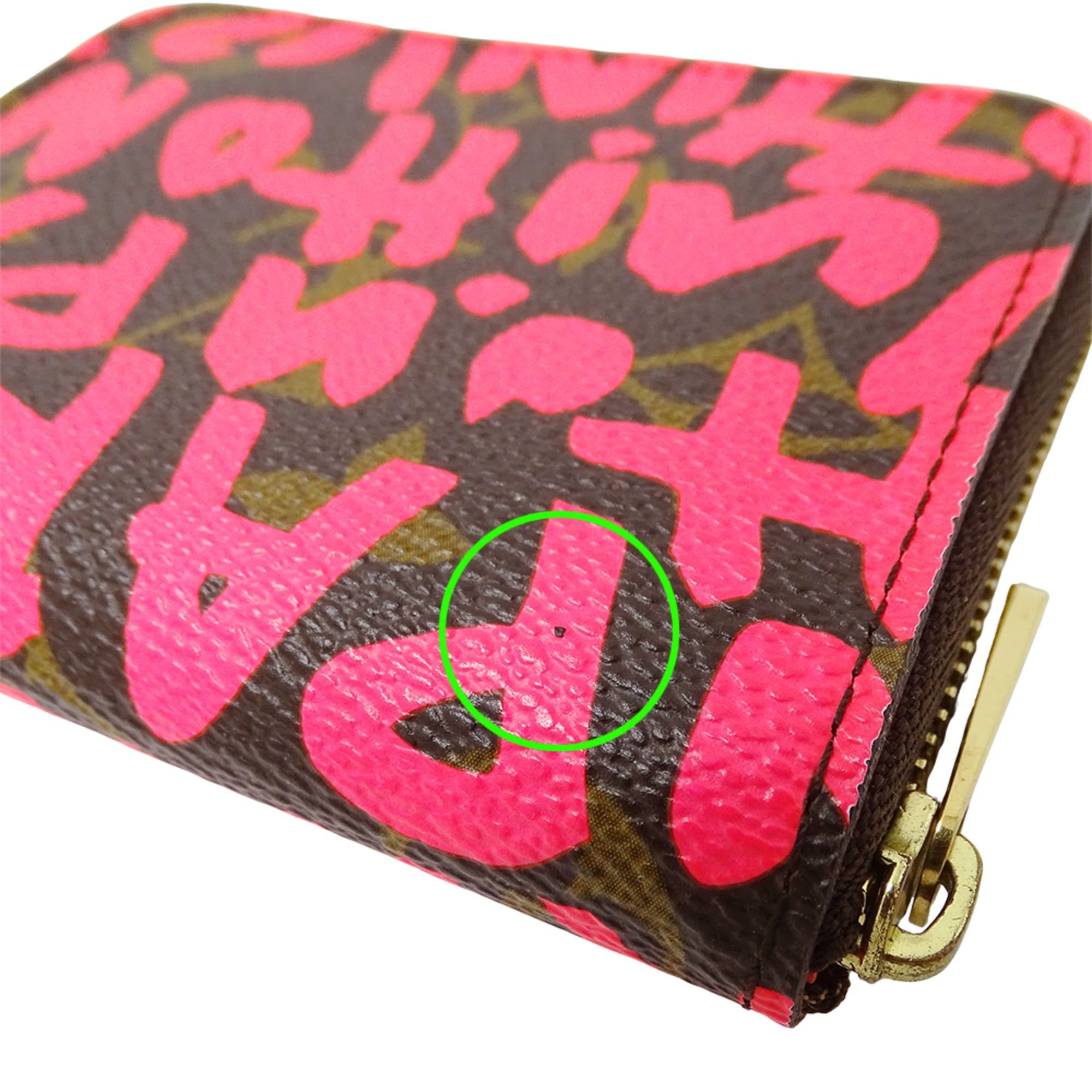 Louis Vuitton Louis Vuitton Monogram Graffiti Women's Wallet/Coin Purse Zippy Coin Fuchsia M93707 Pink Brown Round Zipper Size ONE SIZE - 10 Thumbnail