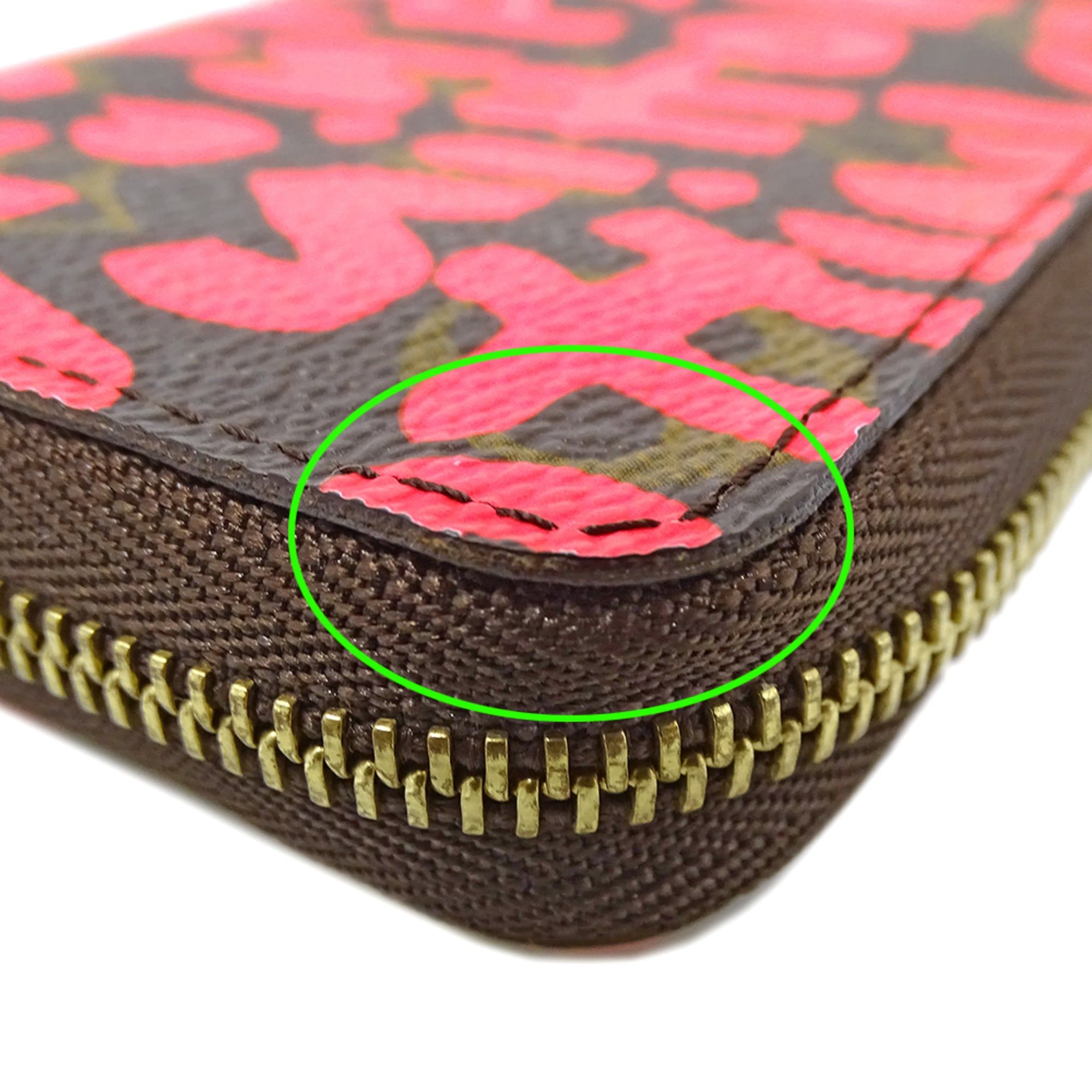 Louis Vuitton Louis Vuitton Monogram Graffiti Women's Wallet/Coin Purse Zippy Coin Fuchsia M93707 Pink Brown Round Zipper Size ONE SIZE - 11 Thumbnail