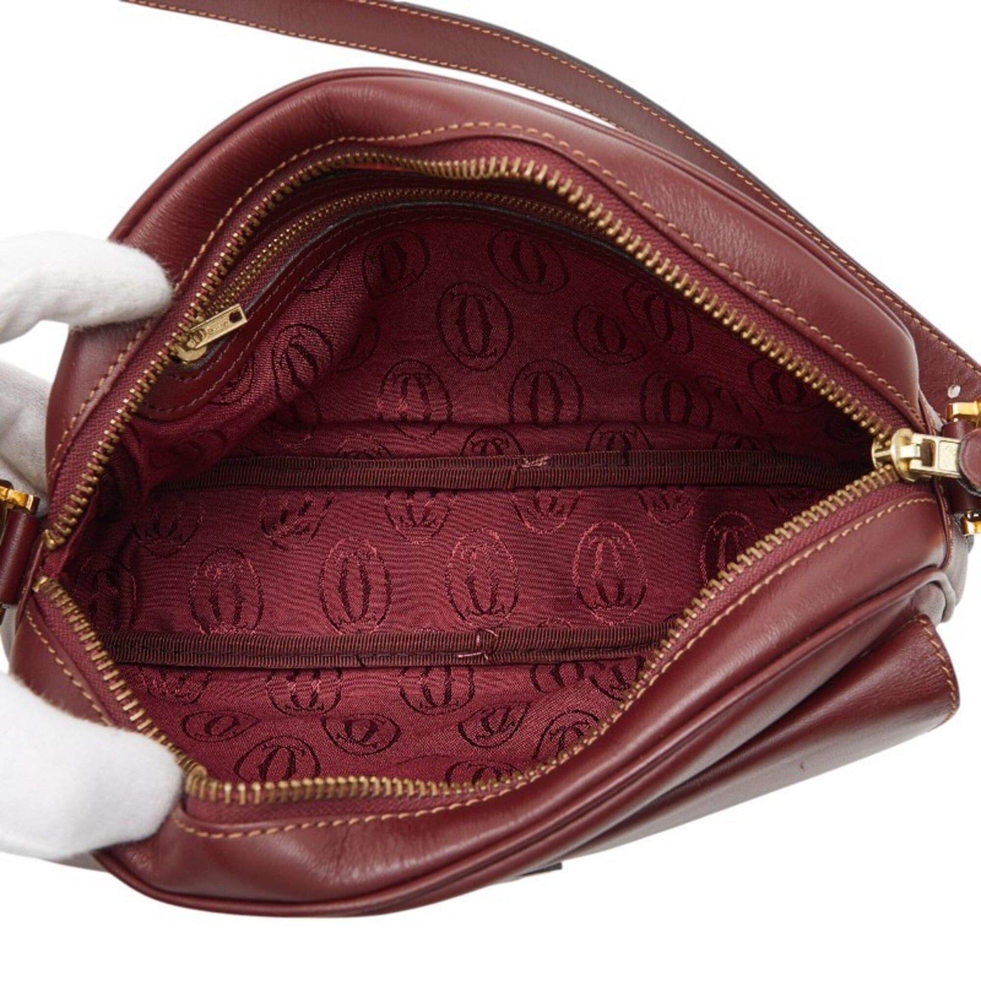 Cartier Cartier Must Line Shoulder Bag, Wine Red/Bordeaux Leather, Women's. Size ONE SIZE - 15 Thumbnail