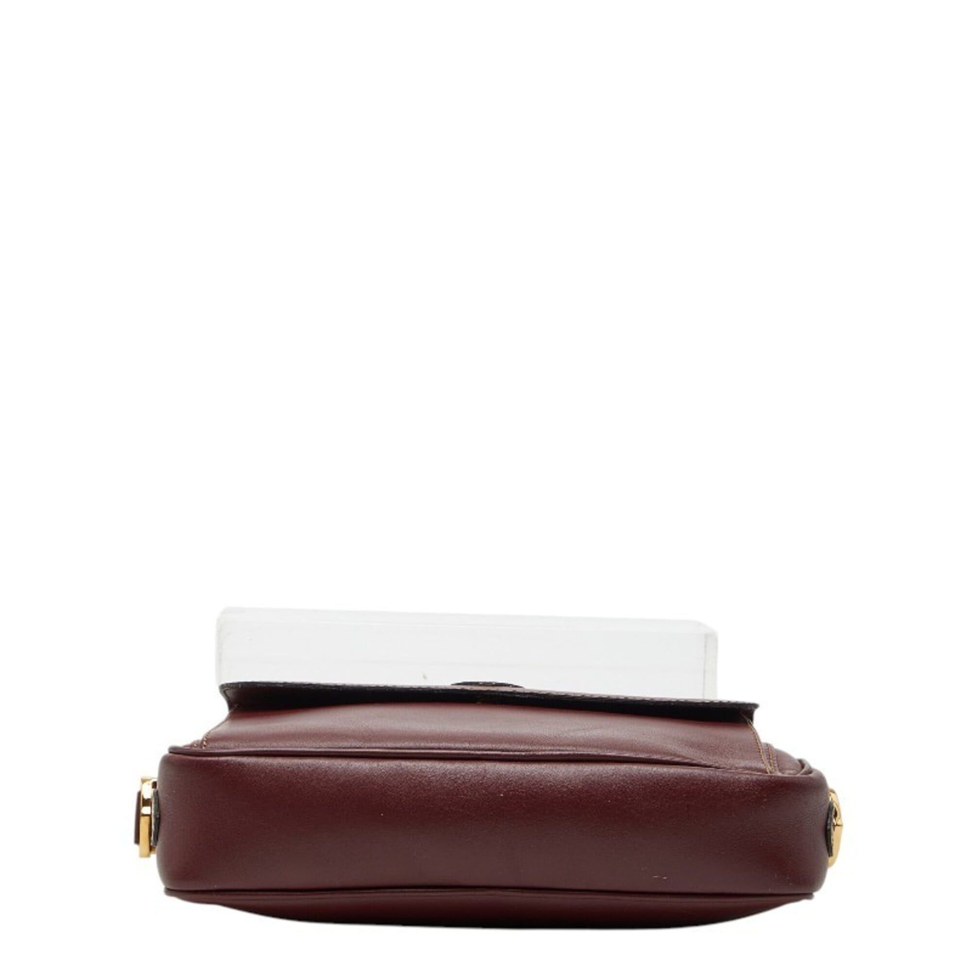 Cartier Cartier Must Line Shoulder Bag, Wine Red/Bordeaux Leather, Women's. Size ONE SIZE - 3 Thumbnail