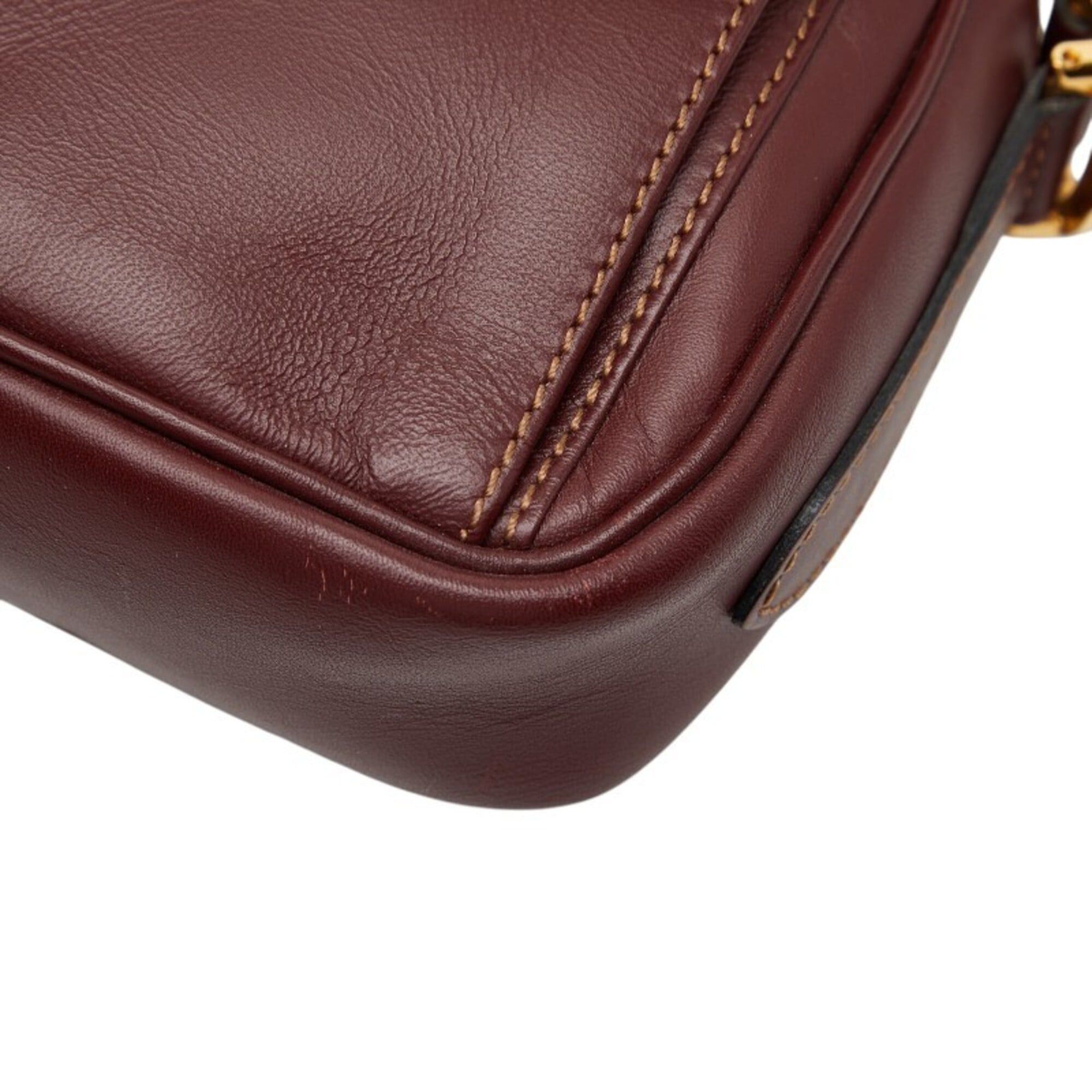 Cartier Cartier Must Line Shoulder Bag, Wine Red/Bordeaux Leather, Women's. Size ONE SIZE - 4 Thumbnail
