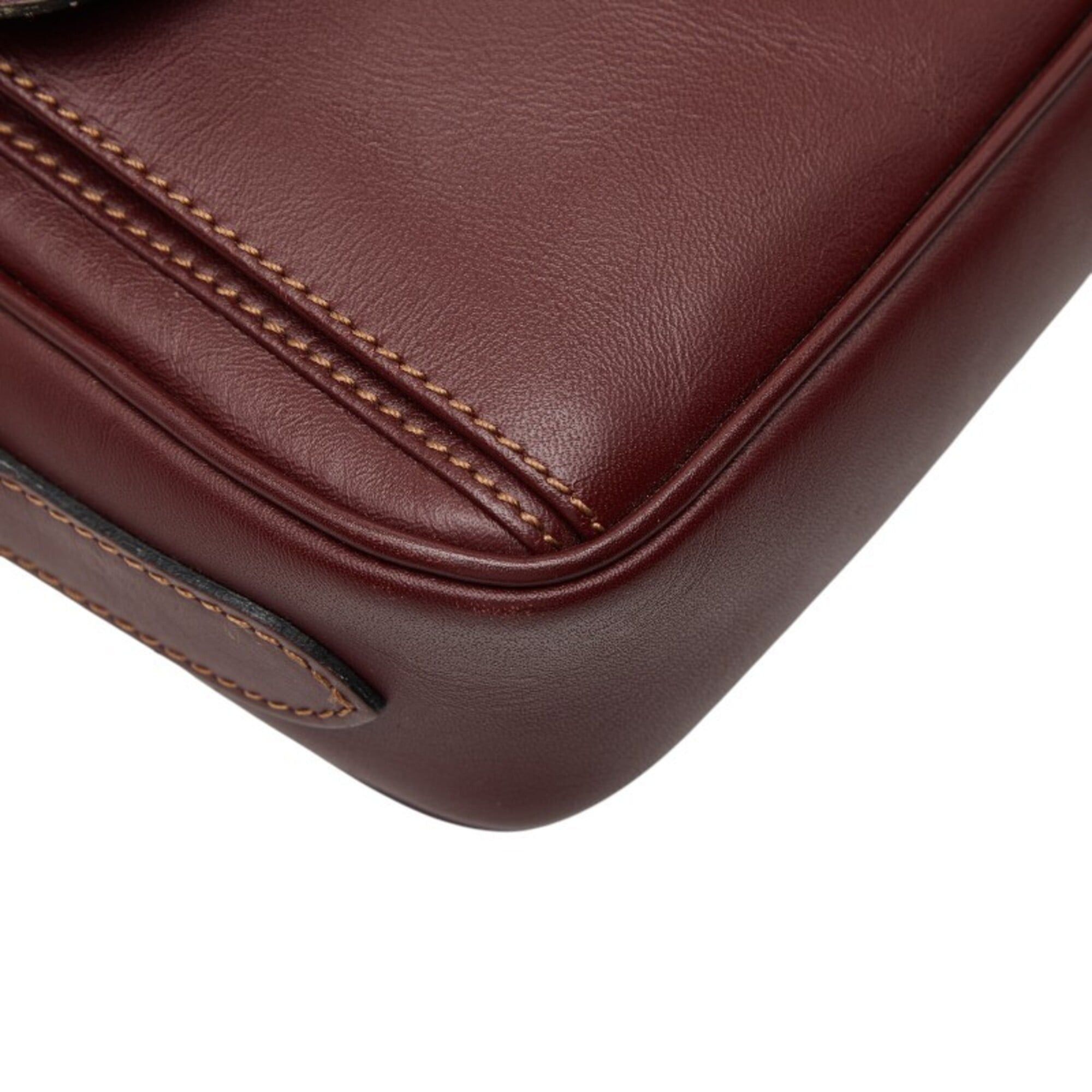 Cartier Cartier Must Line Shoulder Bag, Wine Red/Bordeaux Leather, Women's. Size ONE SIZE - 5 Thumbnail