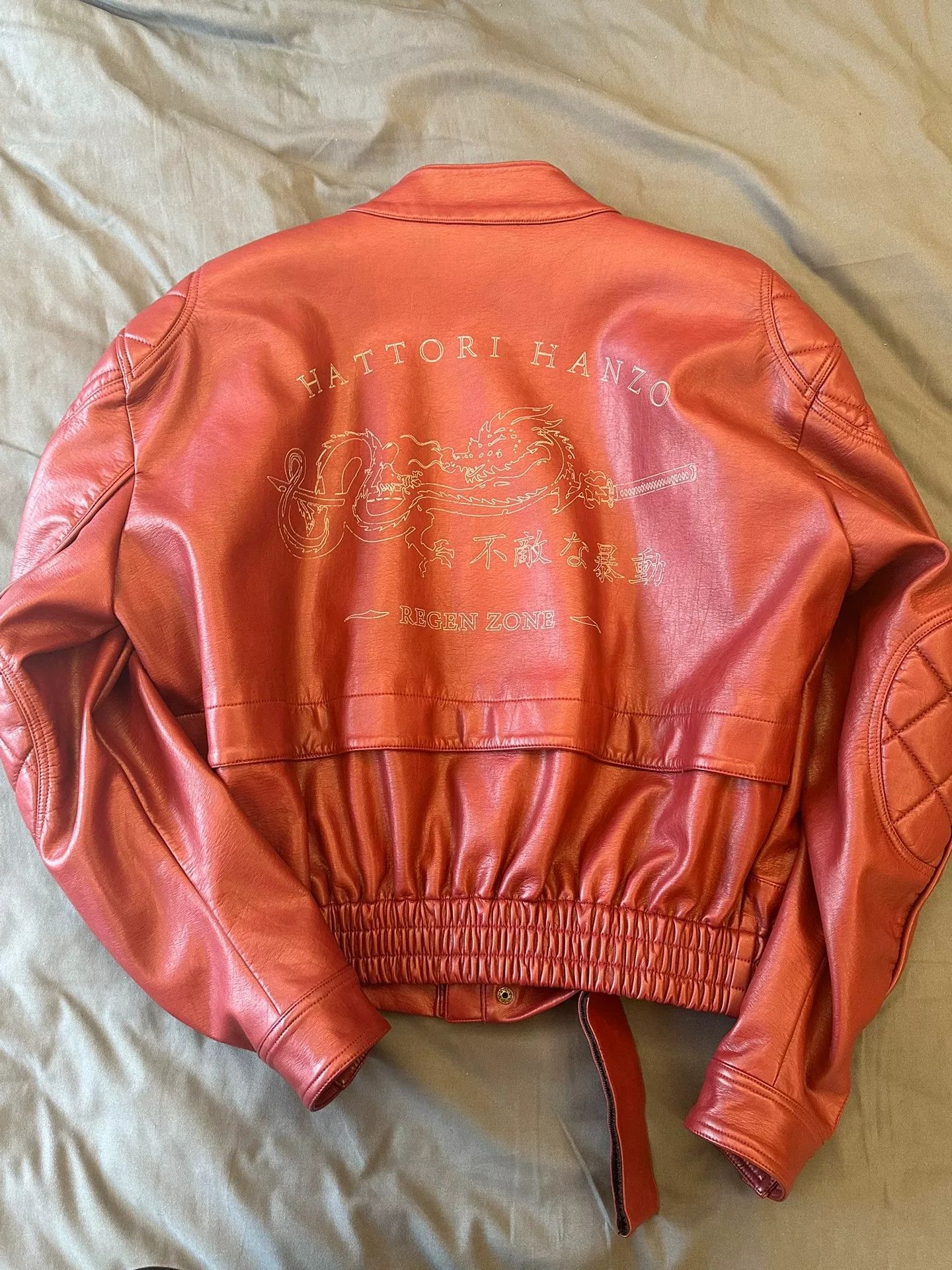 Other REGEN ZONE 25ss RIOT Dragon Burgundy Leather Biker Jacket Size US L / EU 52-54 / 3 - 4 Thumbnail
