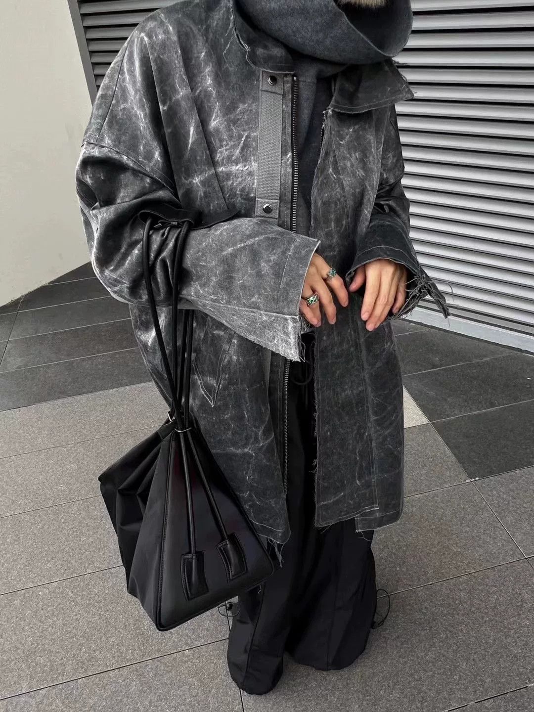 Other UENS Gray Frayed Design Unisex Coat Size US M / EU 48-50 / 2 - 2 Thumbnail