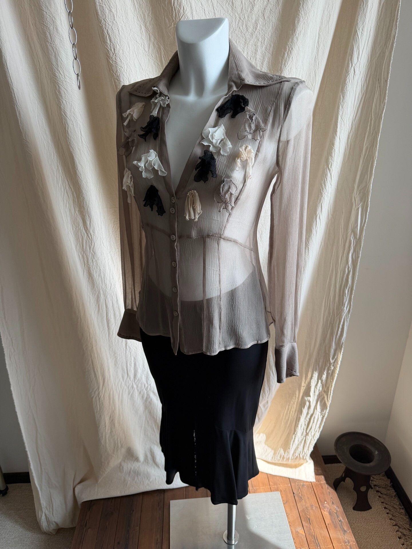 Other PAOLAFRANI Silk Sheer Large Neck Shirt Size M / US 6-8 / IT 42-44 - 2 Thumbnail