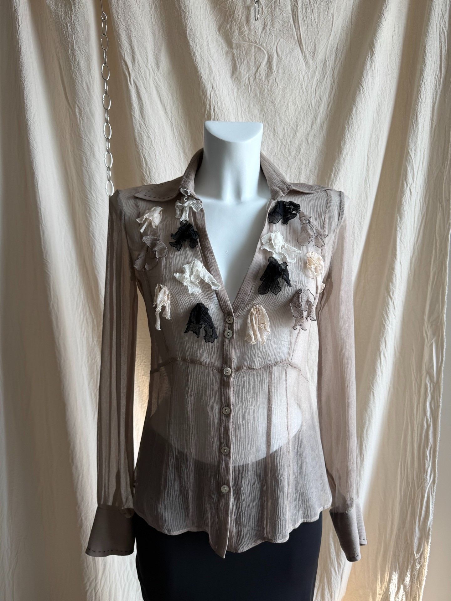 Other PAOLAFRANI Silk Sheer Large Neck Shirt Size M / US 6-8 / IT 42-44 - 3 Thumbnail