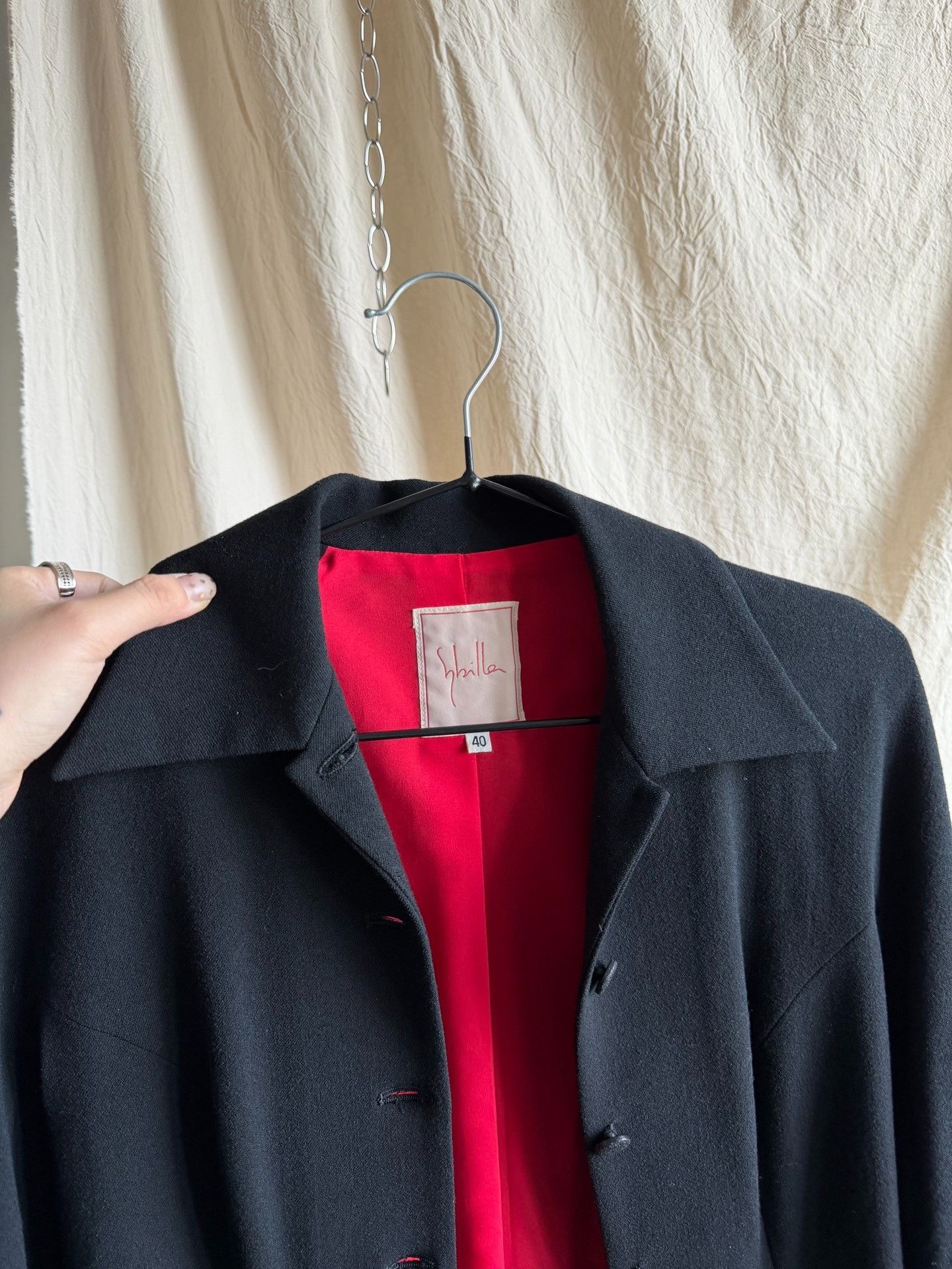 Other SYBILLA Black Cape-Style Asymmetric Cuff Jacket Size M / US 6-8 / IT 42-44 - 8 Thumbnail