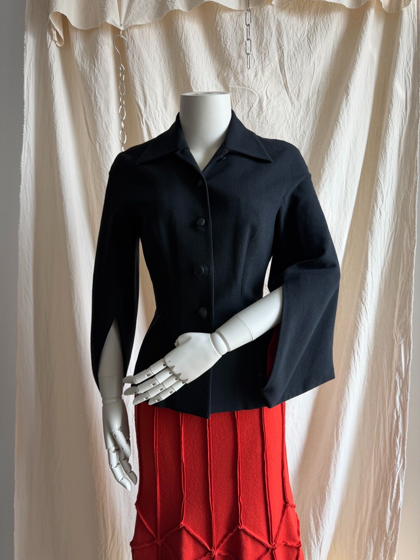 Other SYBILLA Black Cape-Style Asymmetric Cuff Jacket Size M / US 6-8 / IT 42-44 - 3 Thumbnail