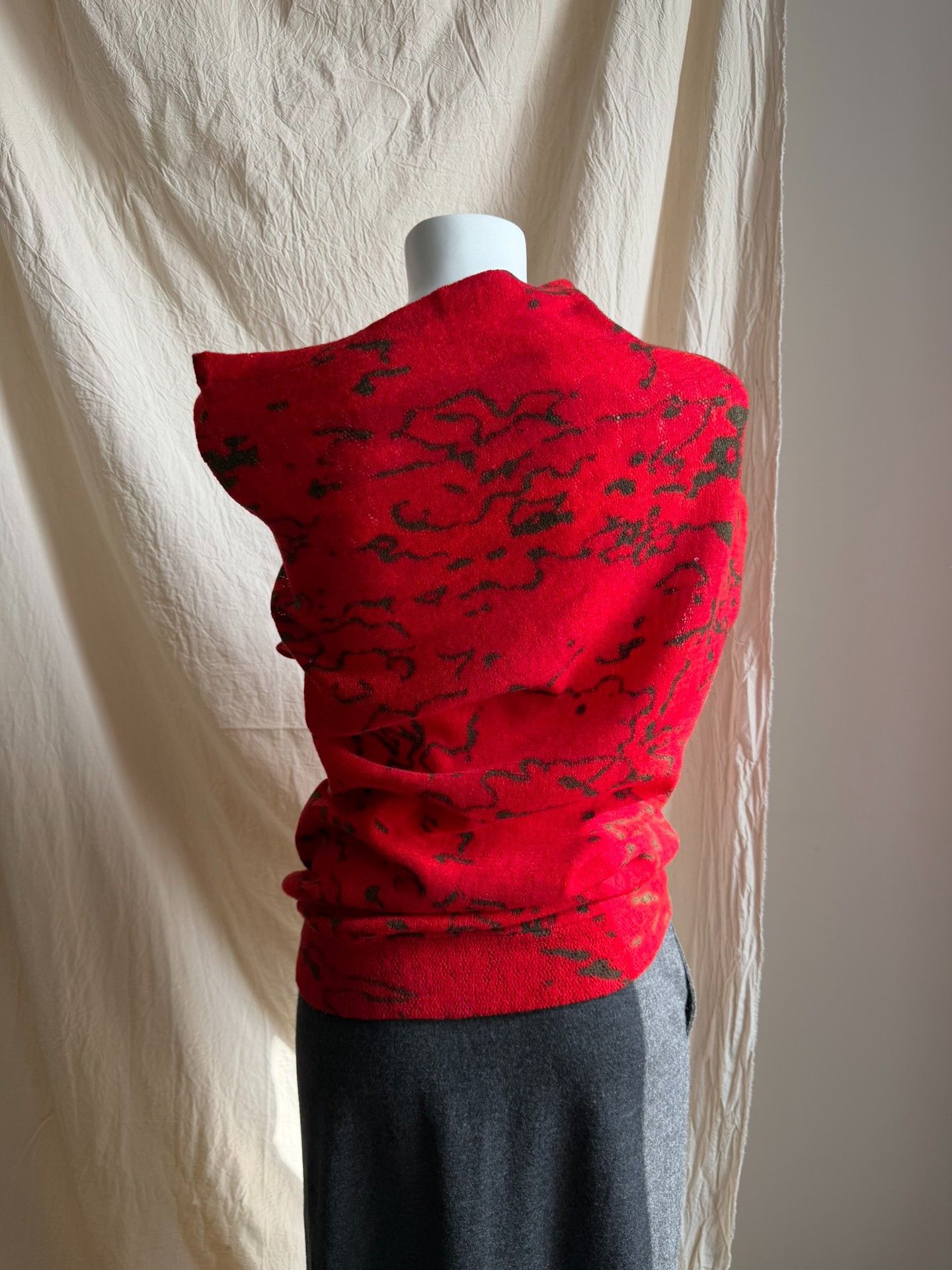 Y's Y's Red Marble Wool Top Size M / US 6-8 / IT 42-44 - 5 Thumbnail