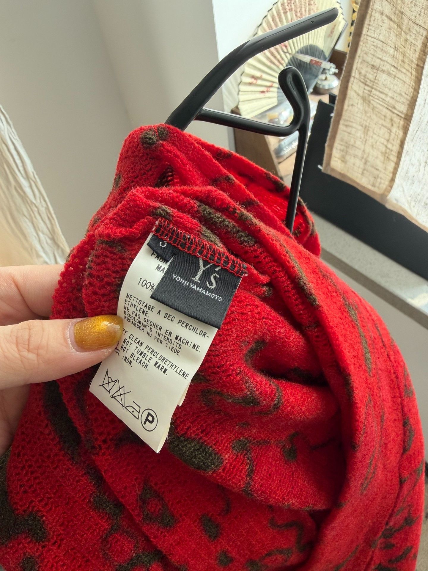 Y's Y's Red Marble Wool Top Size M / US 6-8 / IT 42-44 - 8 Thumbnail