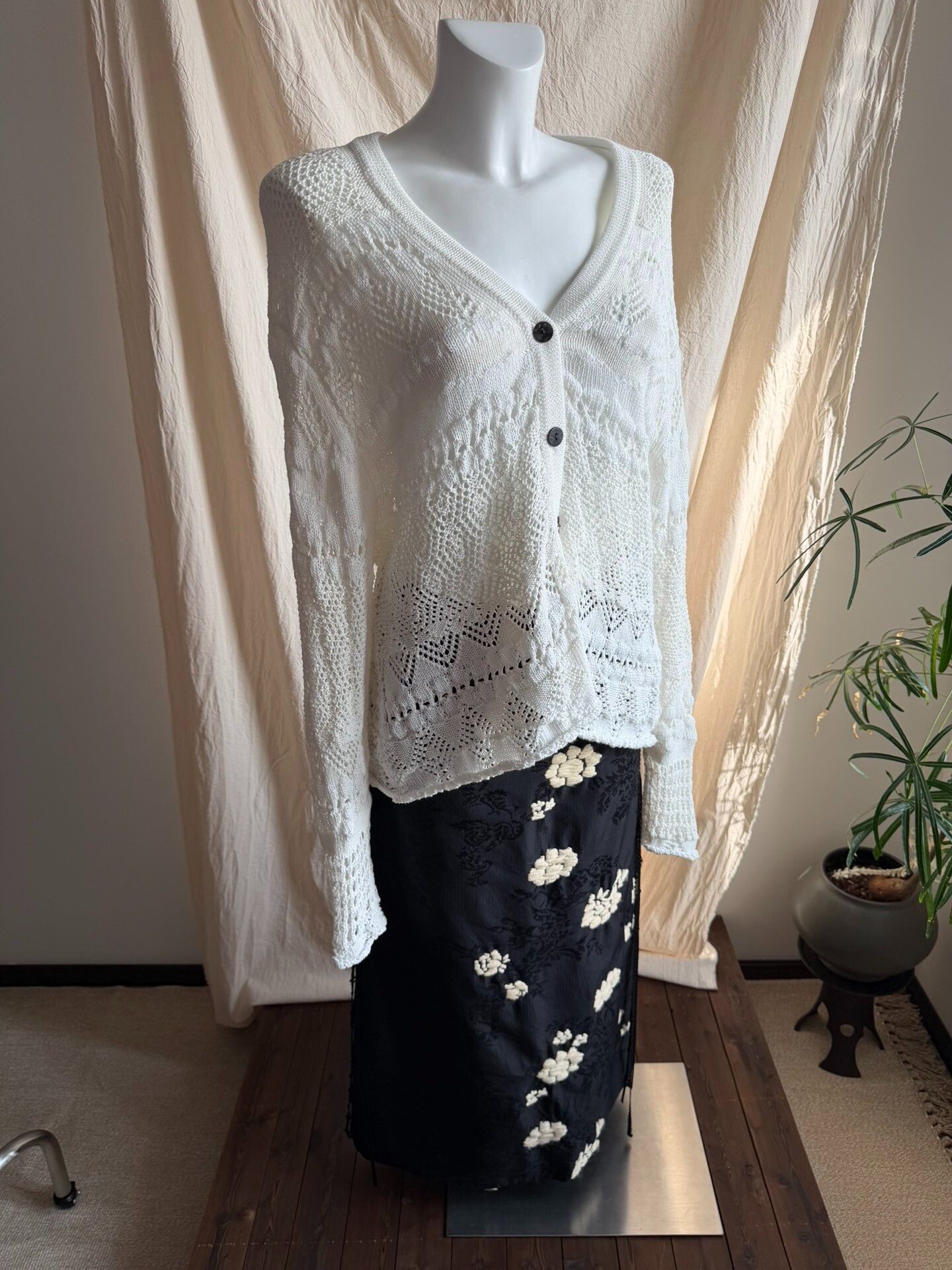 Y's Y'sforliving Cotton Knit Openwork Cardigan Size M / US 6-8 / IT 42-44 - 7 Thumbnail