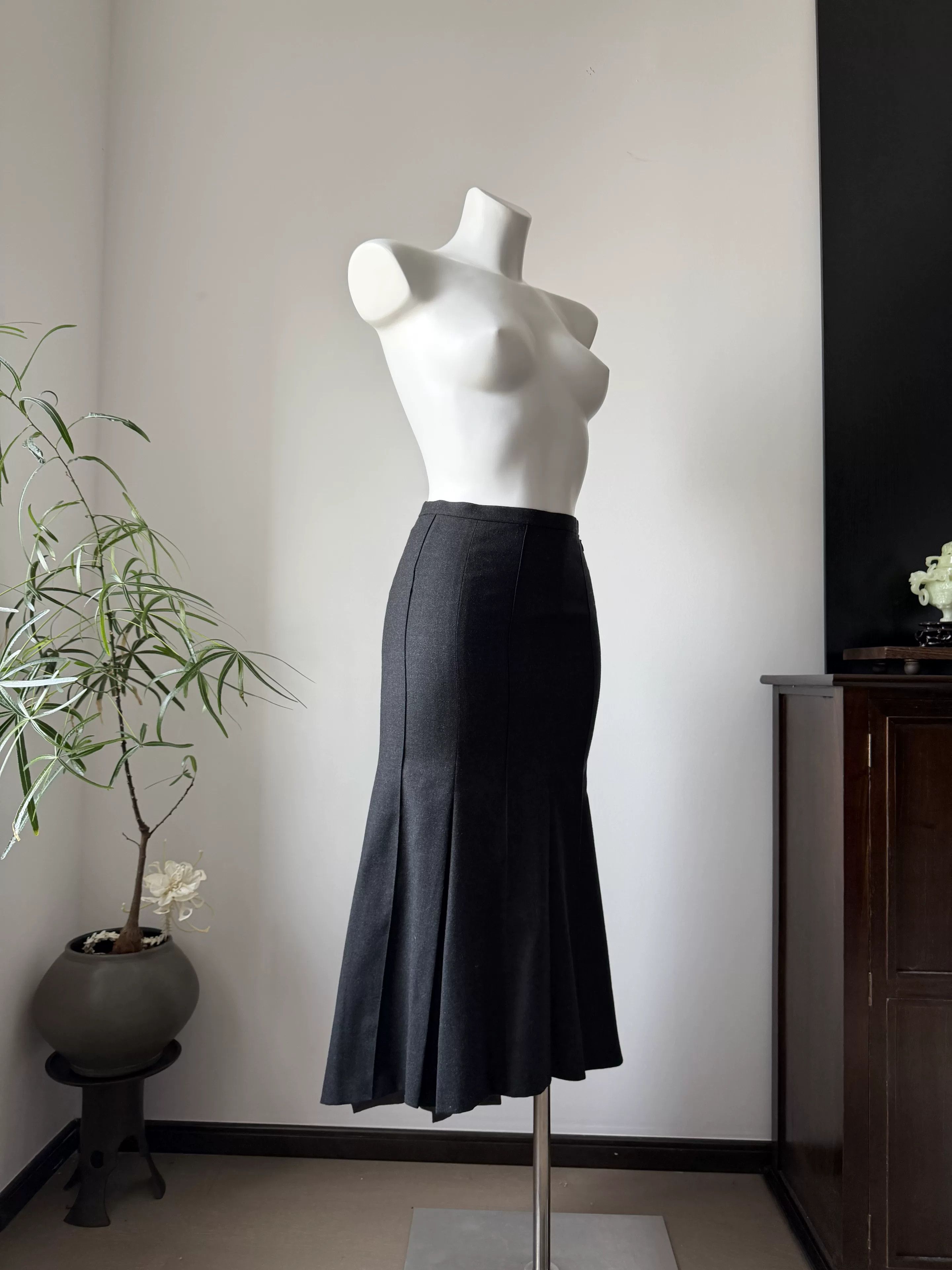 Other Vintage Wool Mermaid Long Skirt Size 25" / US 0 / IT 36 - 2 Thumbnail