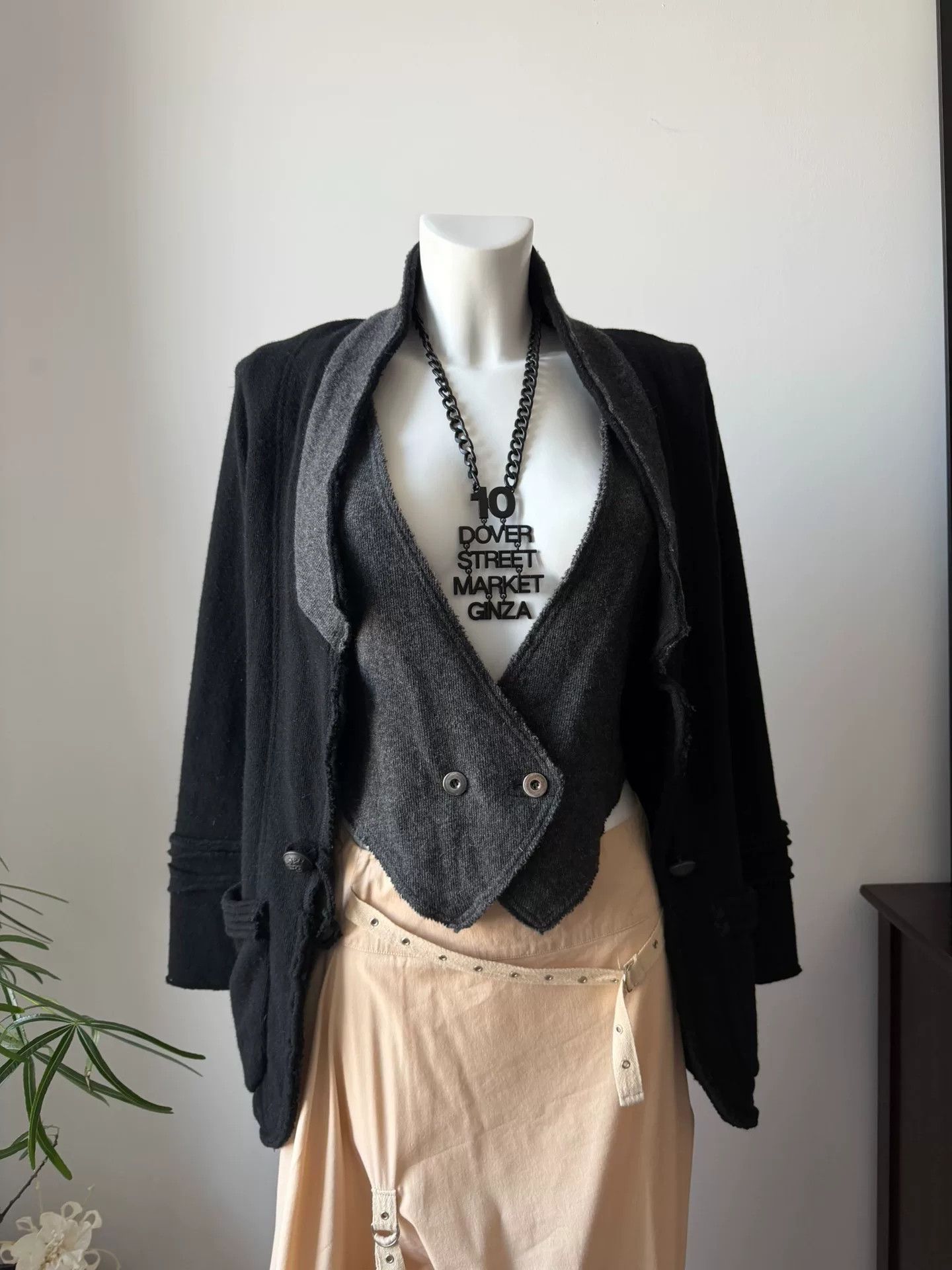 Other Japanese Dark Fake Two-Piece Wool Coat Size S / US 4 / IT 40 - 4 Thumbnail
