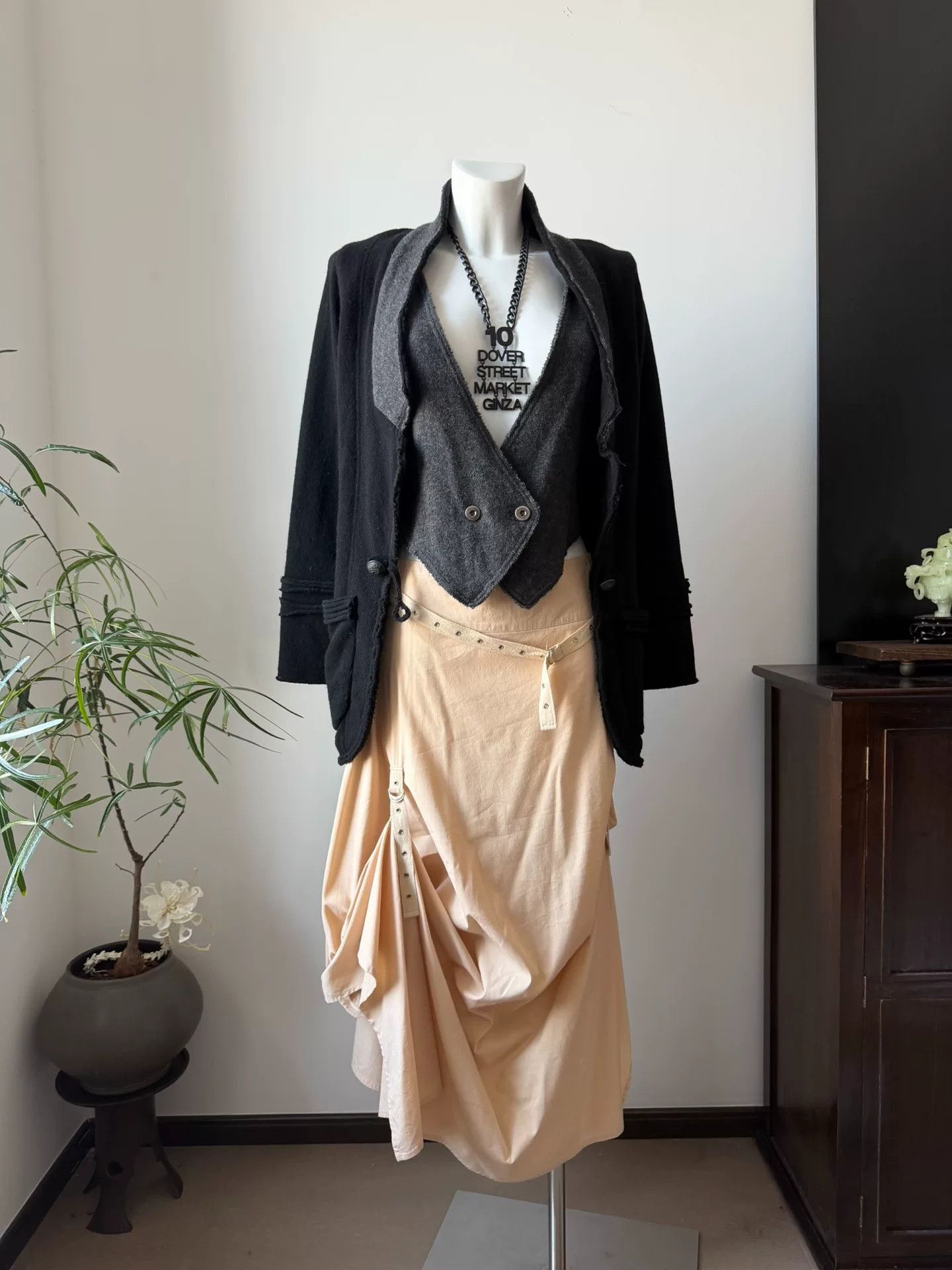 Other Japanese Dark Fake Two-Piece Wool Coat Size S / US 4 / IT 40 - 2 Thumbnail