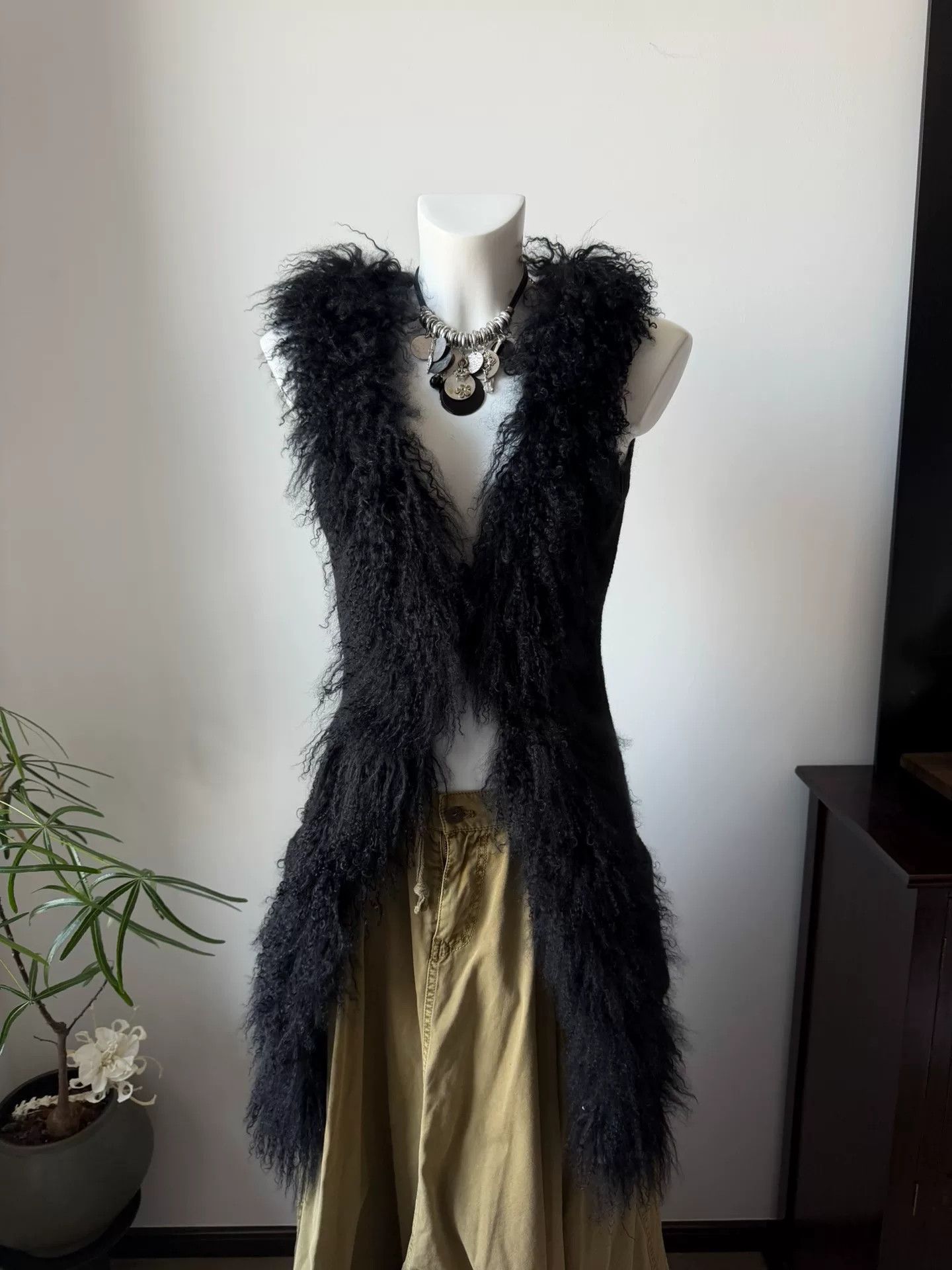 Paoloni PAOLAFRANI Knit Beaver Fur Collar Vest Size M / US 6-8 / IT 42-44 - 2 Thumbnail
